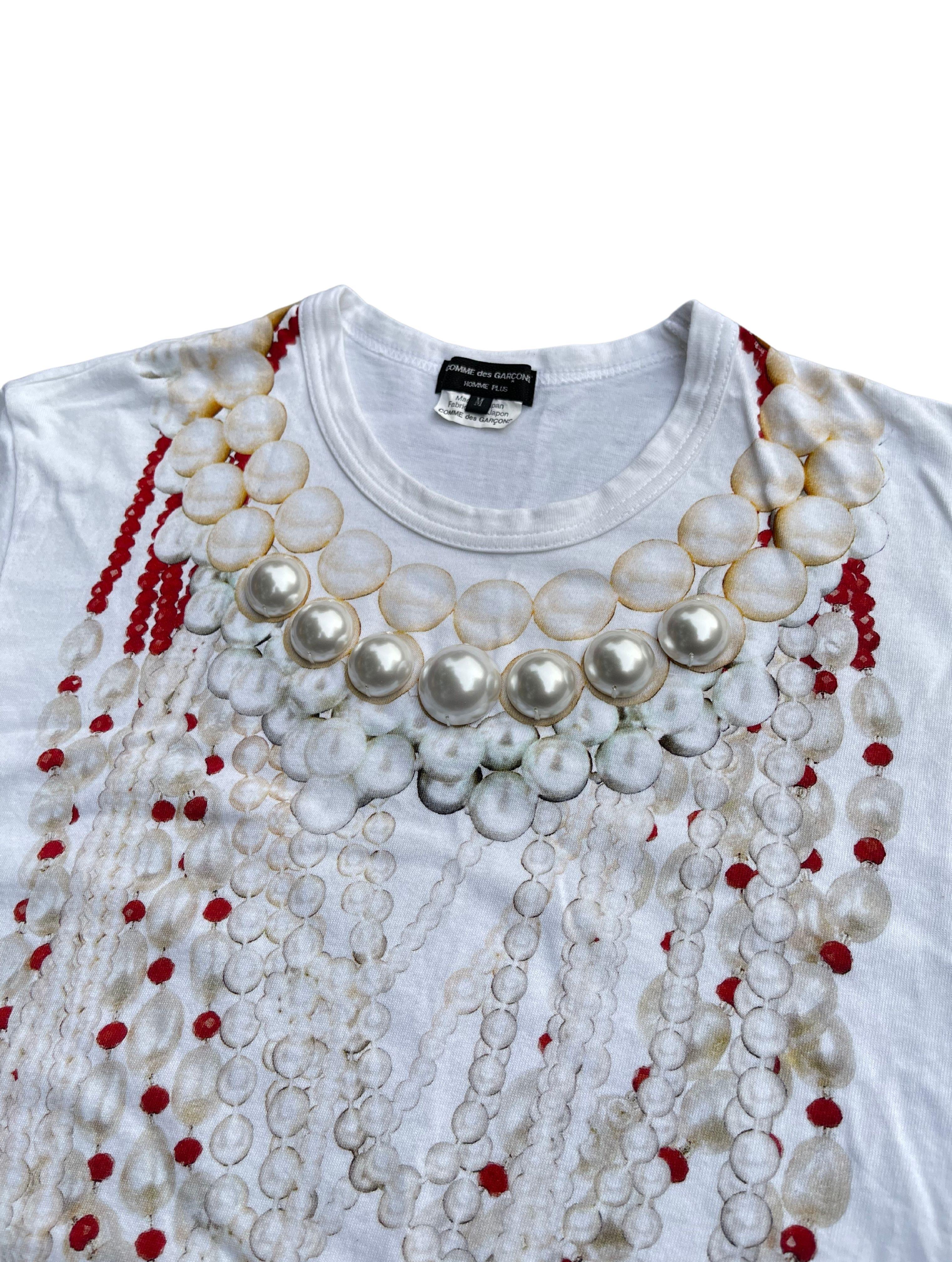 Gray Comme Des Garcons Homme Plus Trompe L'oeil Pearl T-Shirt, Spring Summer 2020 For Sale