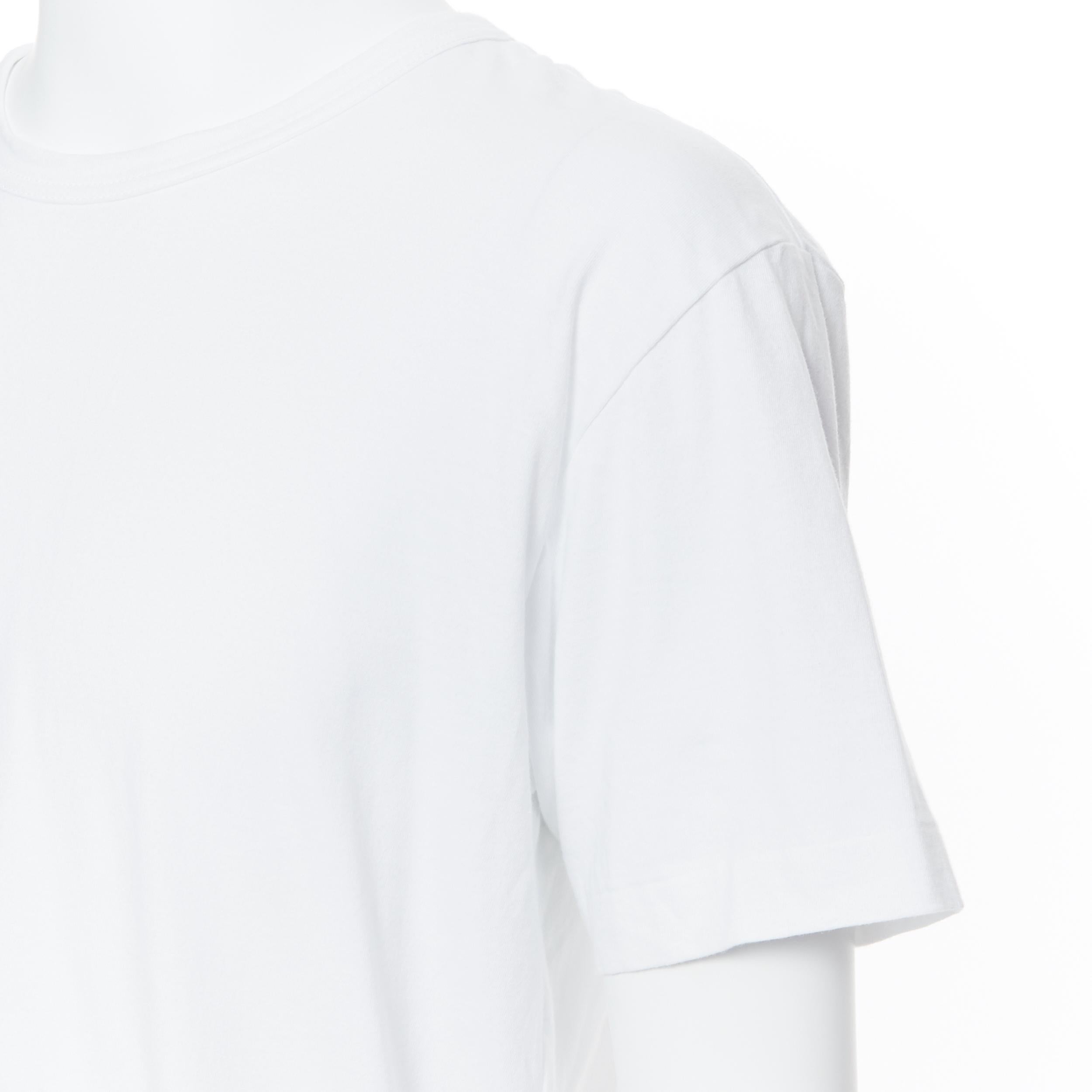 Men's COMME DES GARCONS HOMME PLUS white cotton buckle strap open back t-shirt M
