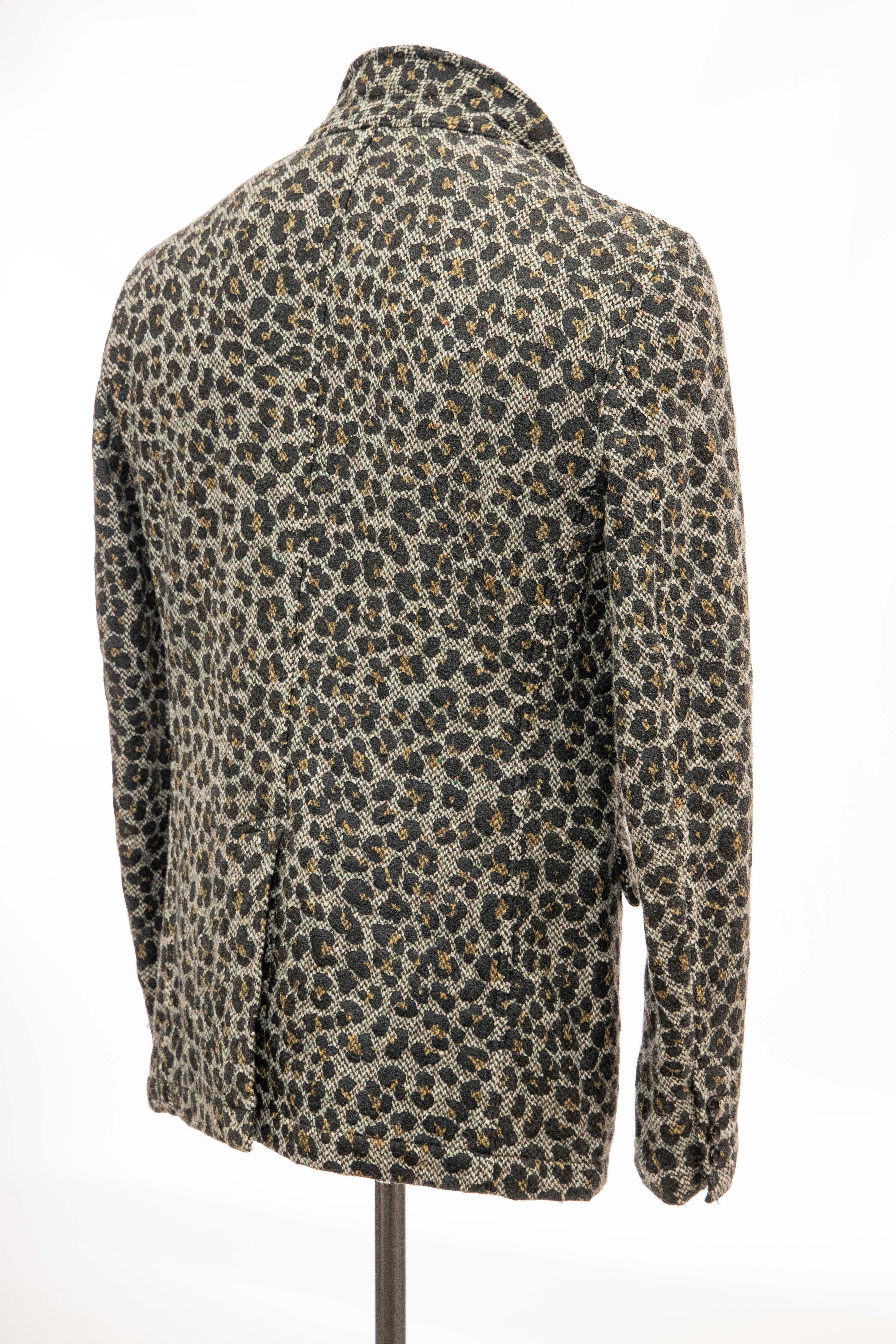 Comme des Garcons Homme Plus Wool Tweed Leopard Print Blazer, Fall 2009 im Zustand „Hervorragend“ im Angebot in Cincinnati, OH