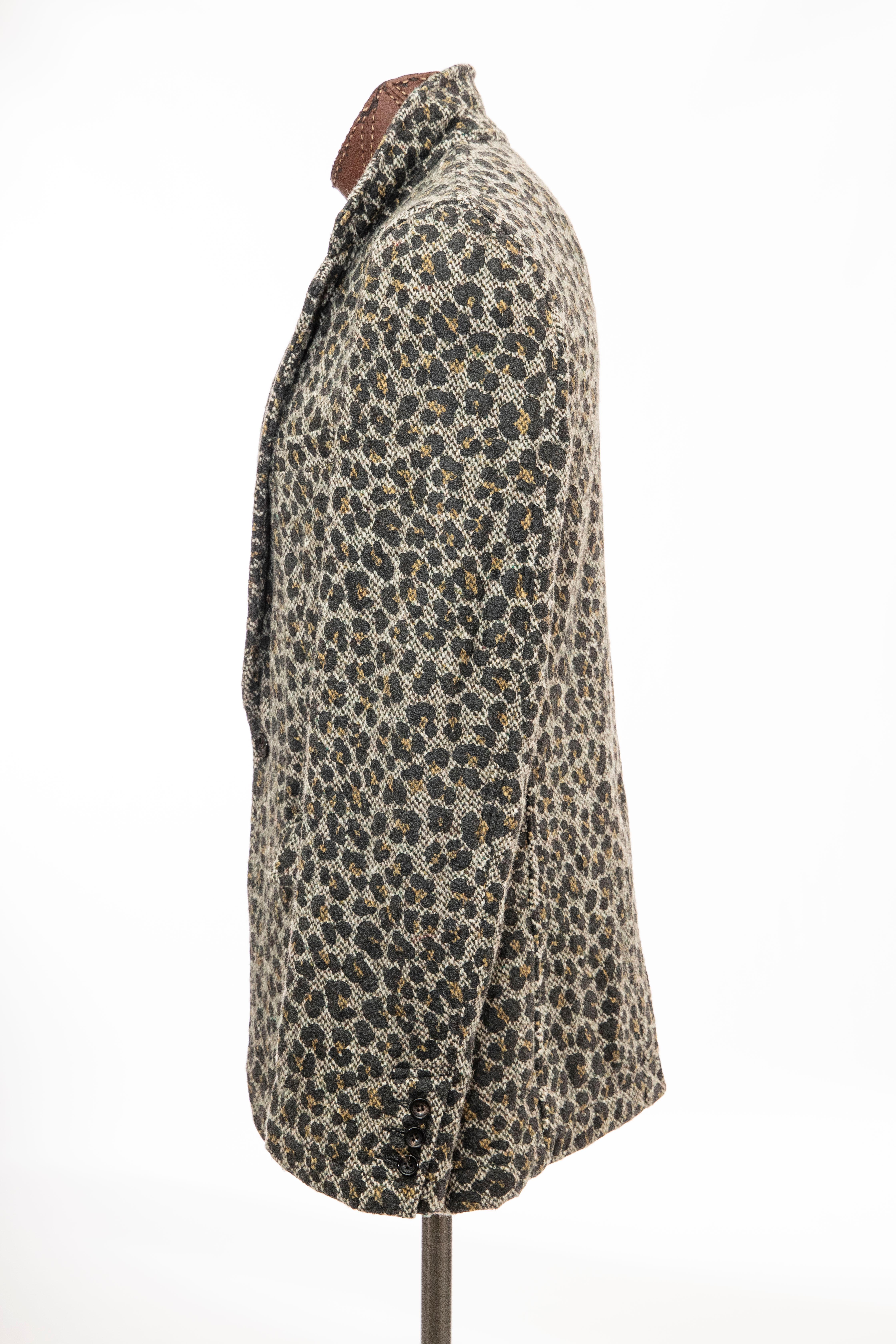 Comme des Garcons Homme Plus Wool Tweed Leopard Print Blazer, Fall 2009 im Angebot 2