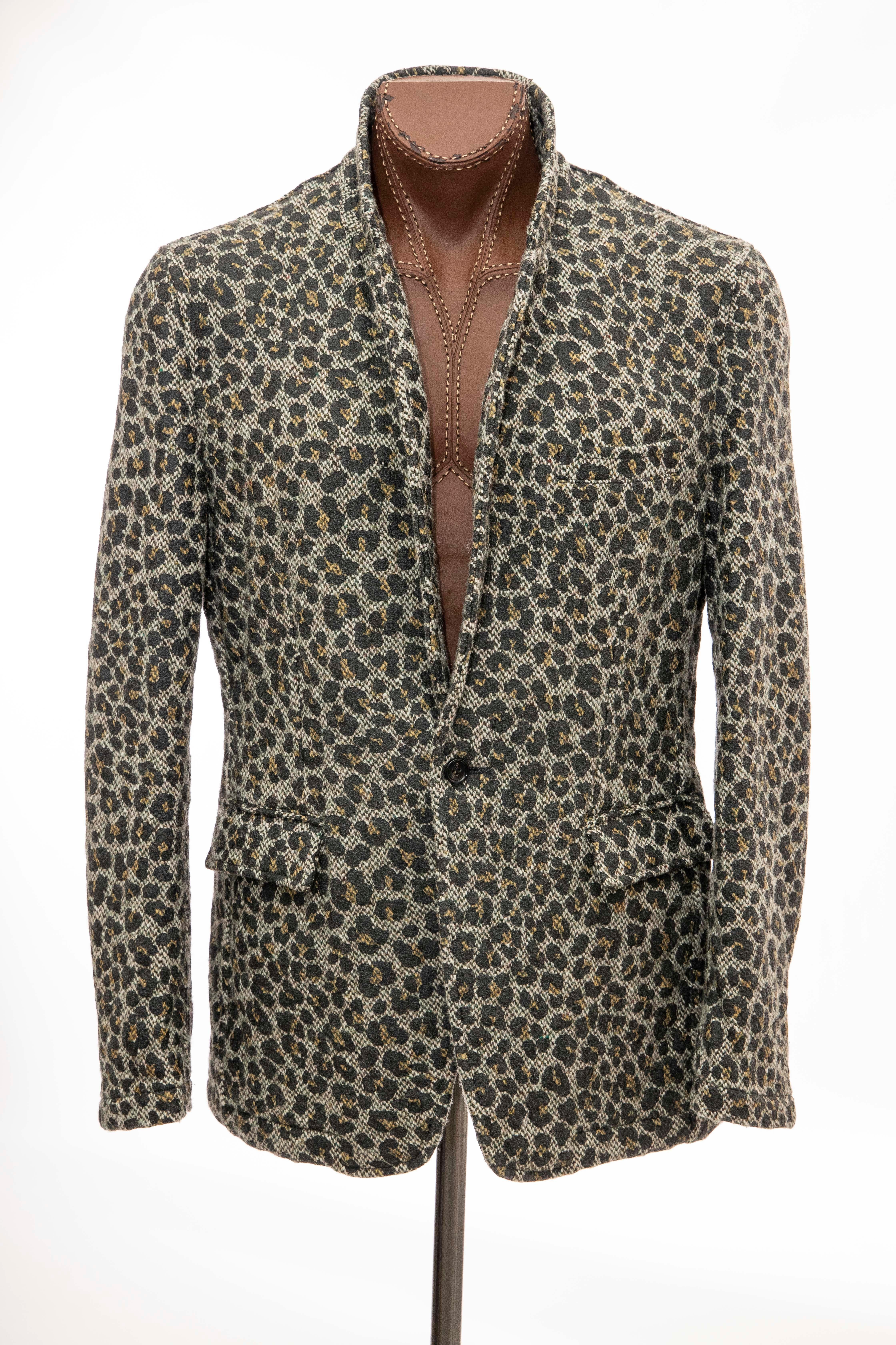 Comme des Garcons Homme Plus Wool Tweed Leopard Print Blazer, Fall 2009 For Sale 1