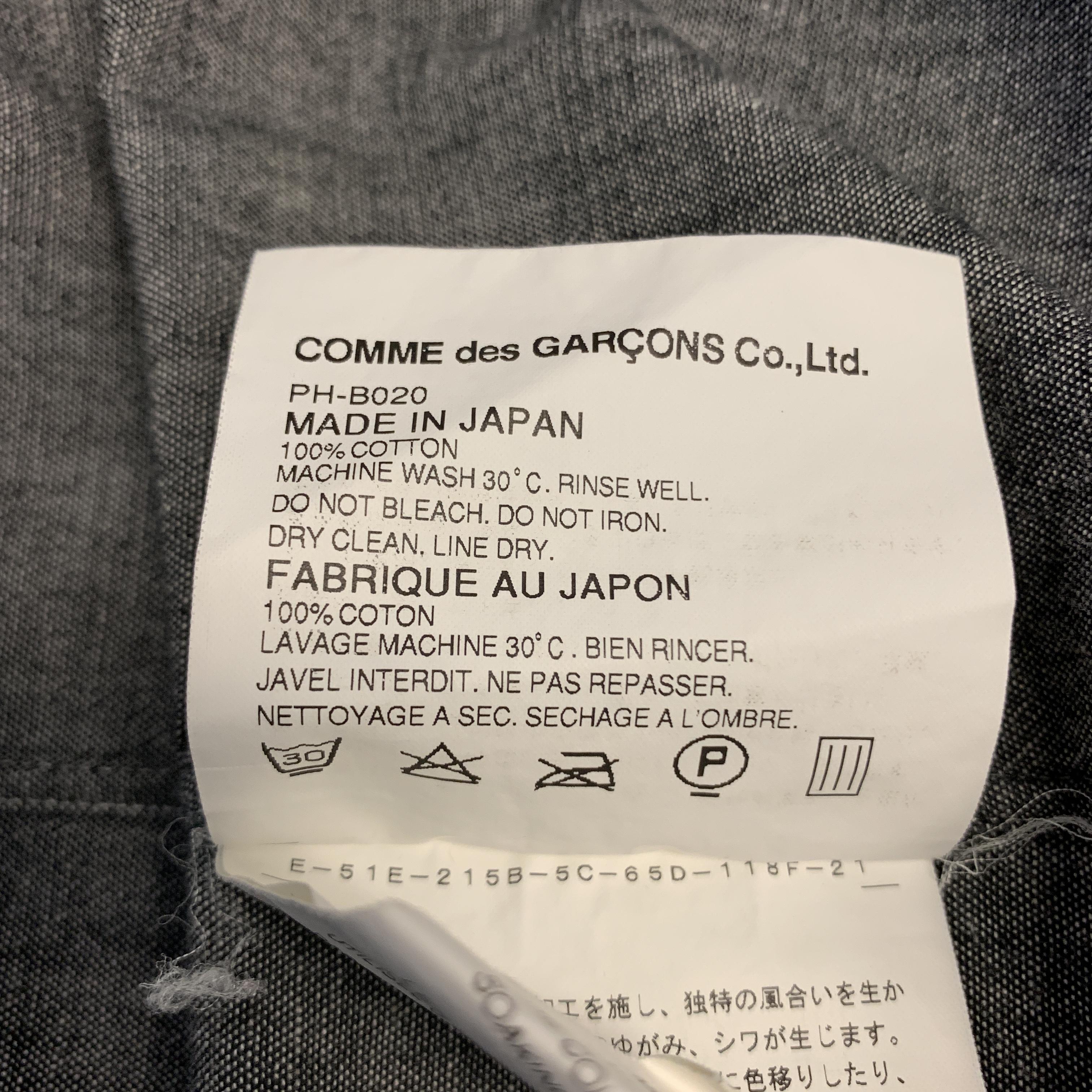 COMME des GARCONS HOMME PLUS XS Gray Cotton Polka Dots Trim Long Sleeve Shirt 3