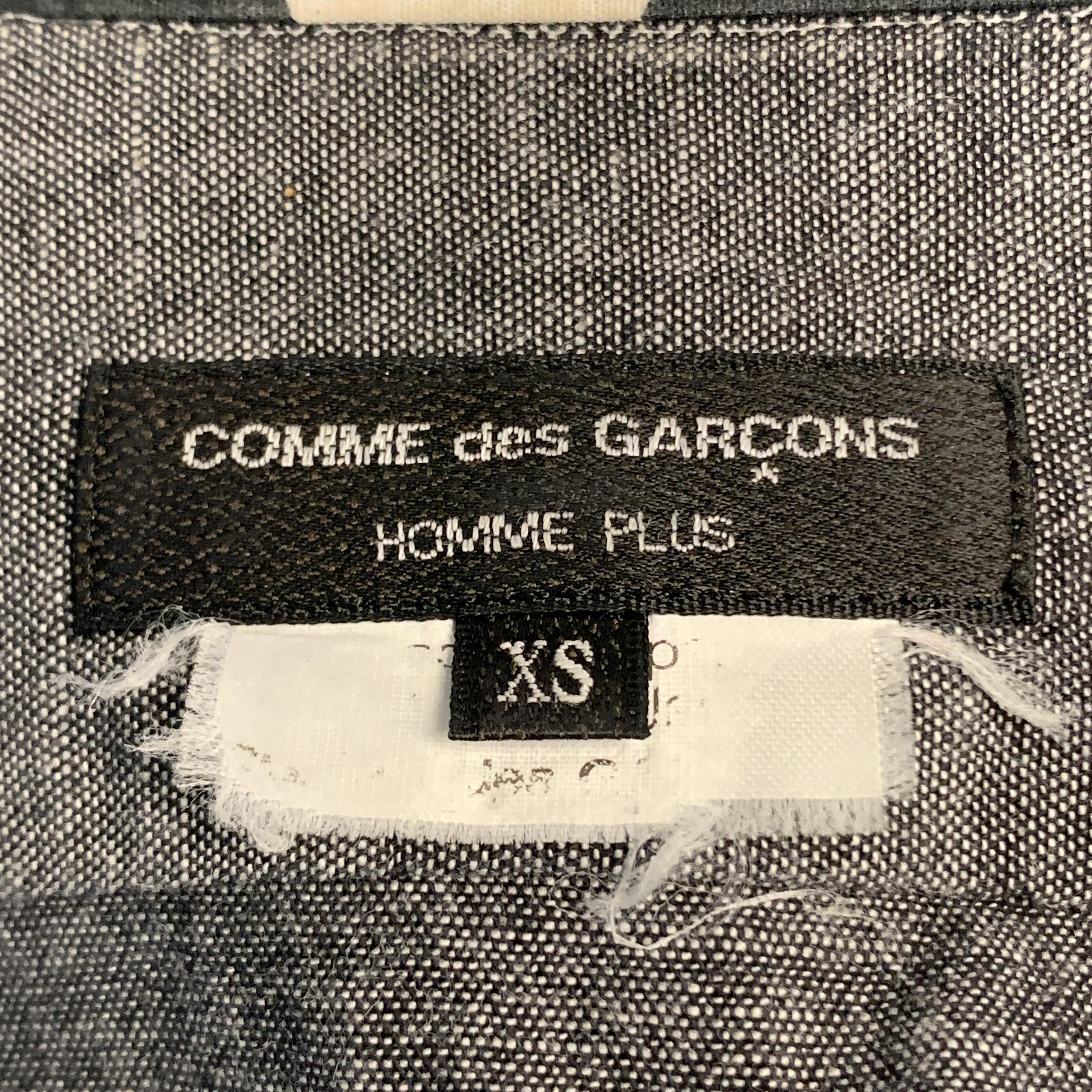 COMME des GARCONS HOMME PLUS XS Gray Cotton Polka Dots Trim Long Sleeve Shirt 5