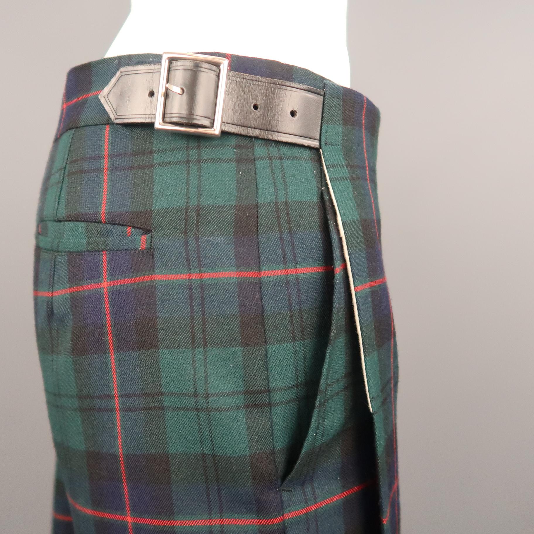 Men's COMME des GARCONS HOMME PLUS XS Tartan Plaid Pleated Kilt Shorts