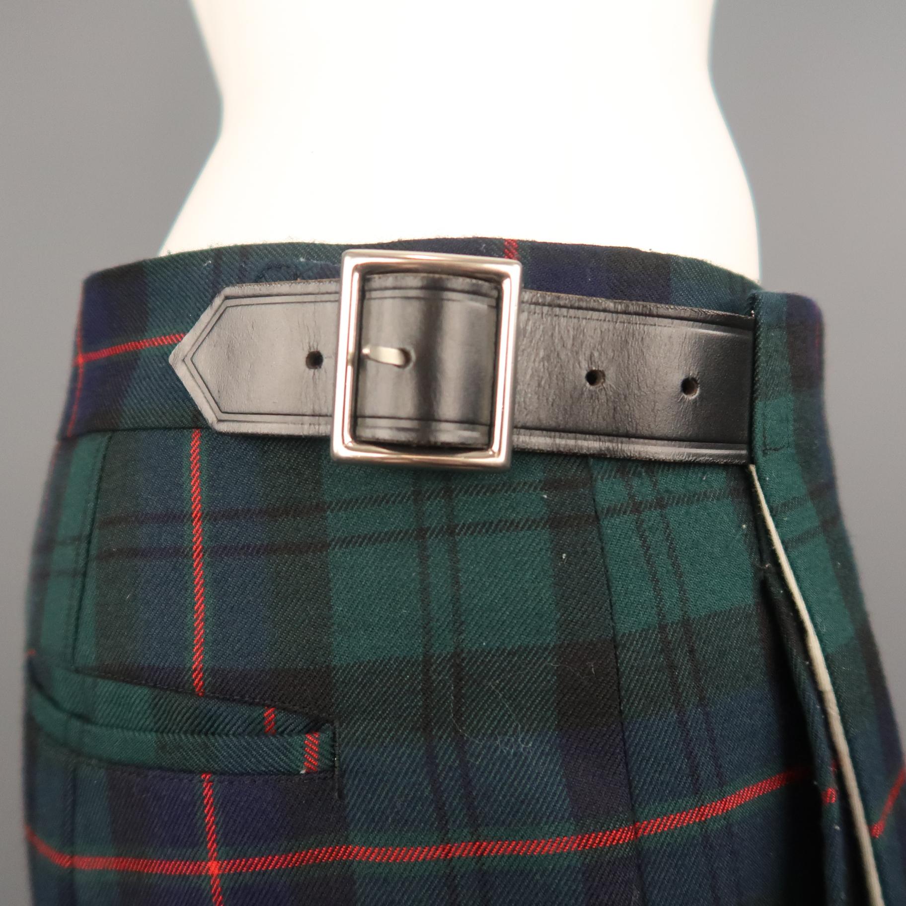 COMME des GARCONS HOMME PLUS XS Tartan Plaid Pleated Kilt Shorts 1