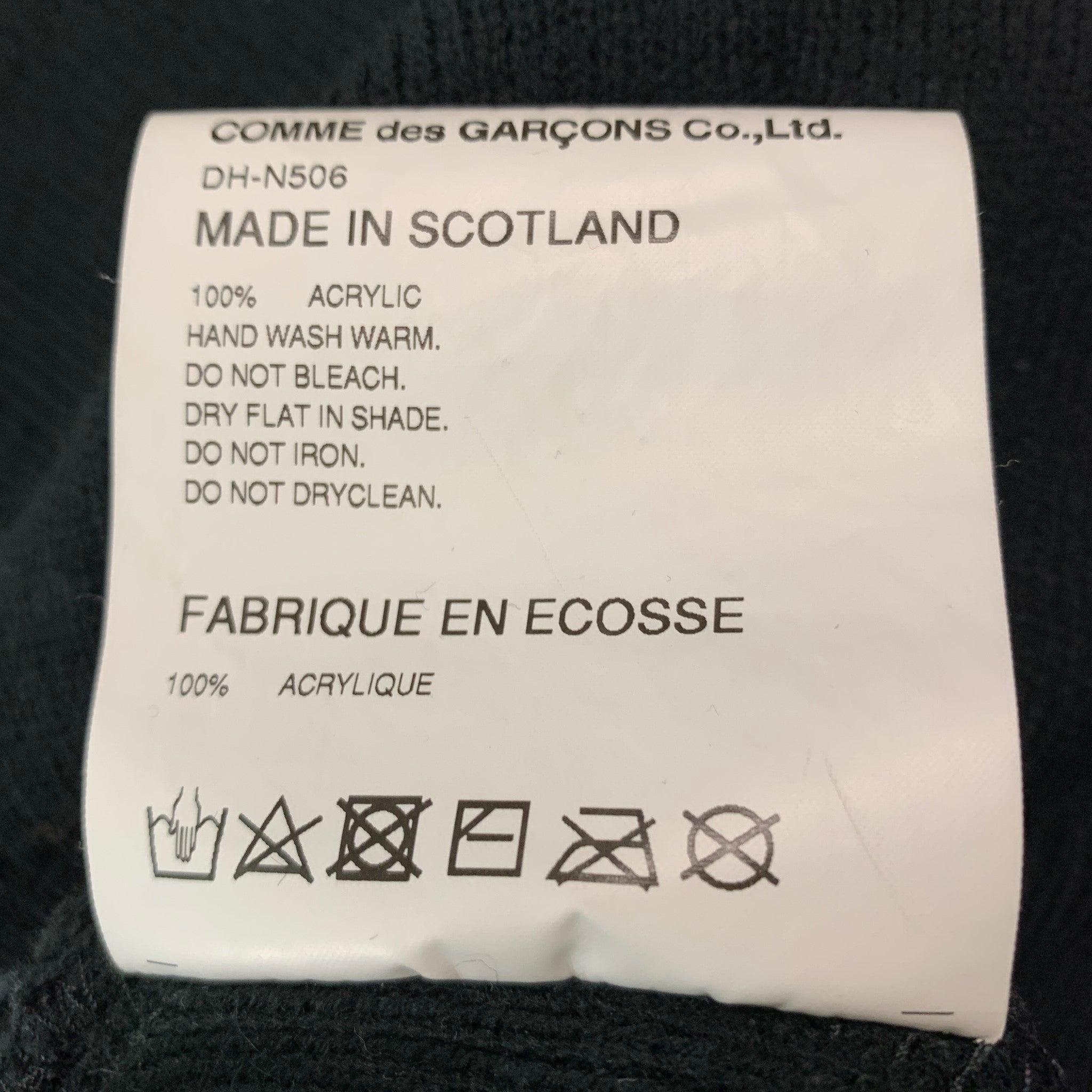 COMME des GARCONS HOMME Size L Black Acrylic Zip Vest For Sale 1