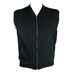 COMME des GARCONS HOMME Size L Black Acrylic Zip Vest
