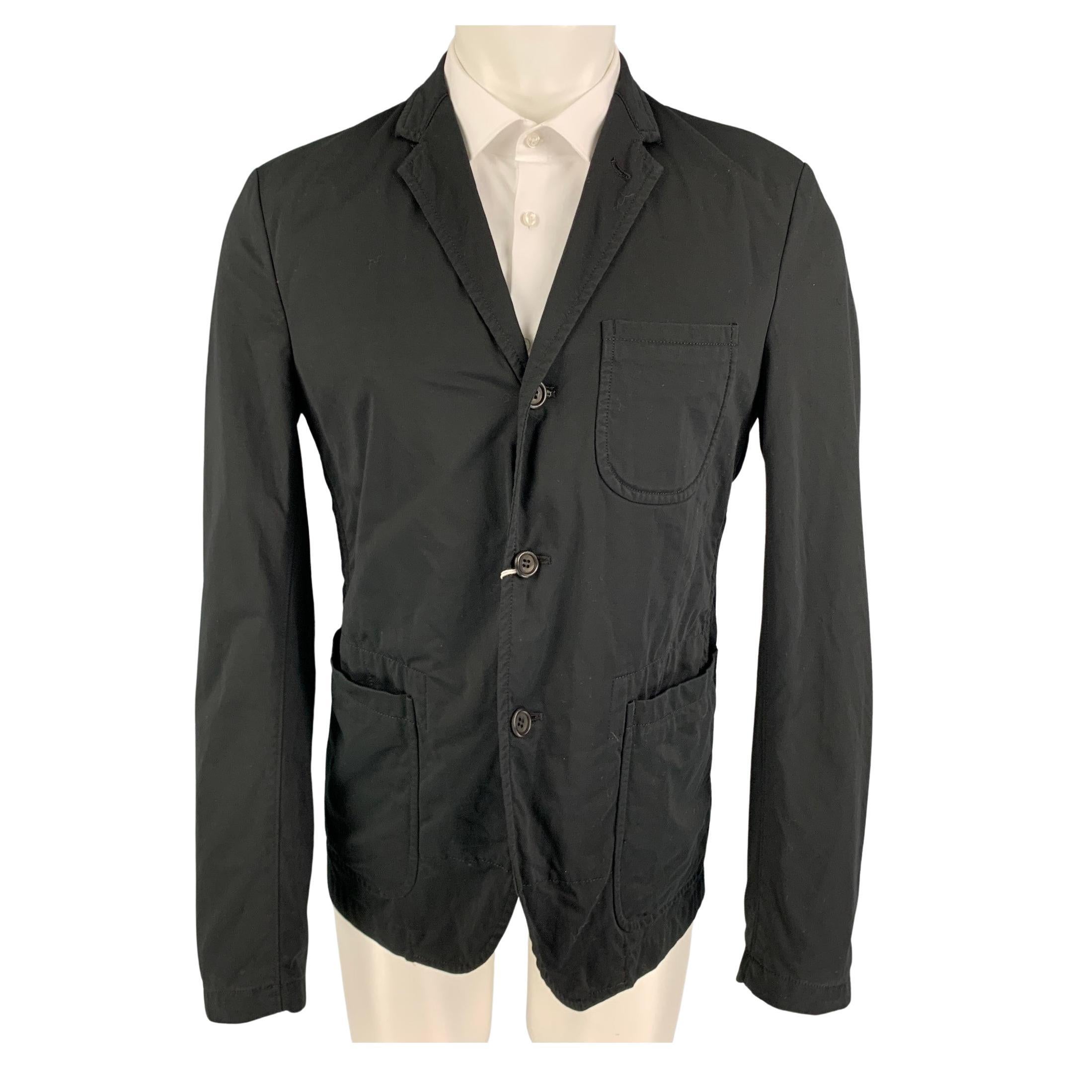 COMME des GARCONS HOMME Size L Black Cotton Blend Sport Coat