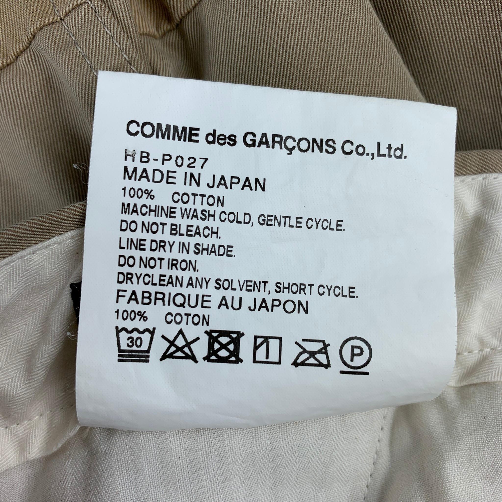 Beige COMME des GARCONS HOMME Size L Khaki Patchwork Cotton Zip Fly Casual Pants