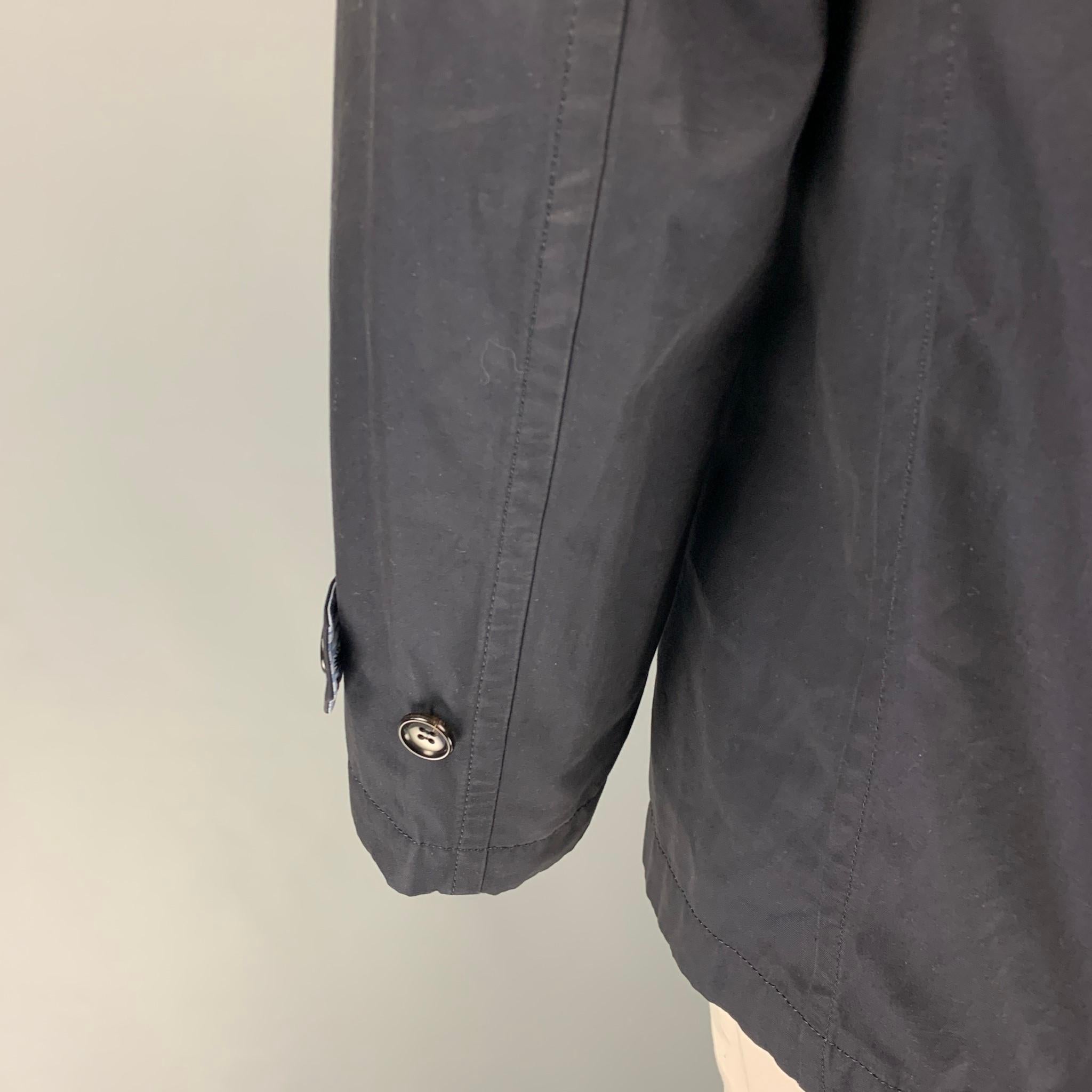 COMME des GARCONS HOMME Size L Navy Cotton Double Breated Coat In Good Condition In San Francisco, CA