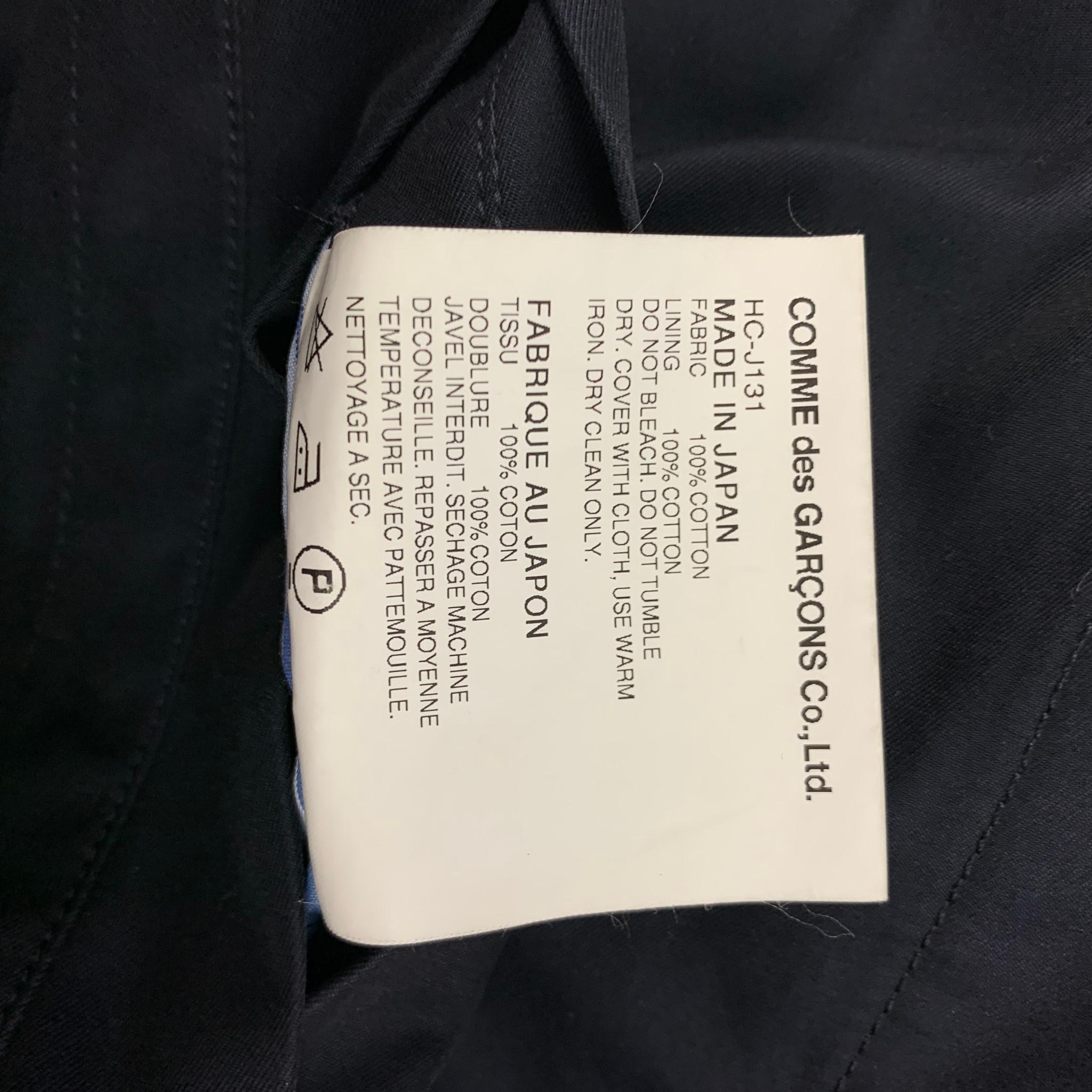 COMME des GARCONS HOMME Size L Navy Cotton Double Breated Coat 1