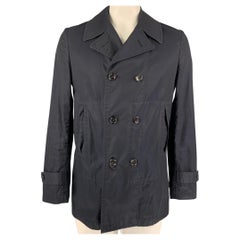 COMME des GARCONS HOMME Size L Navy Cotton Double Breated Coat
