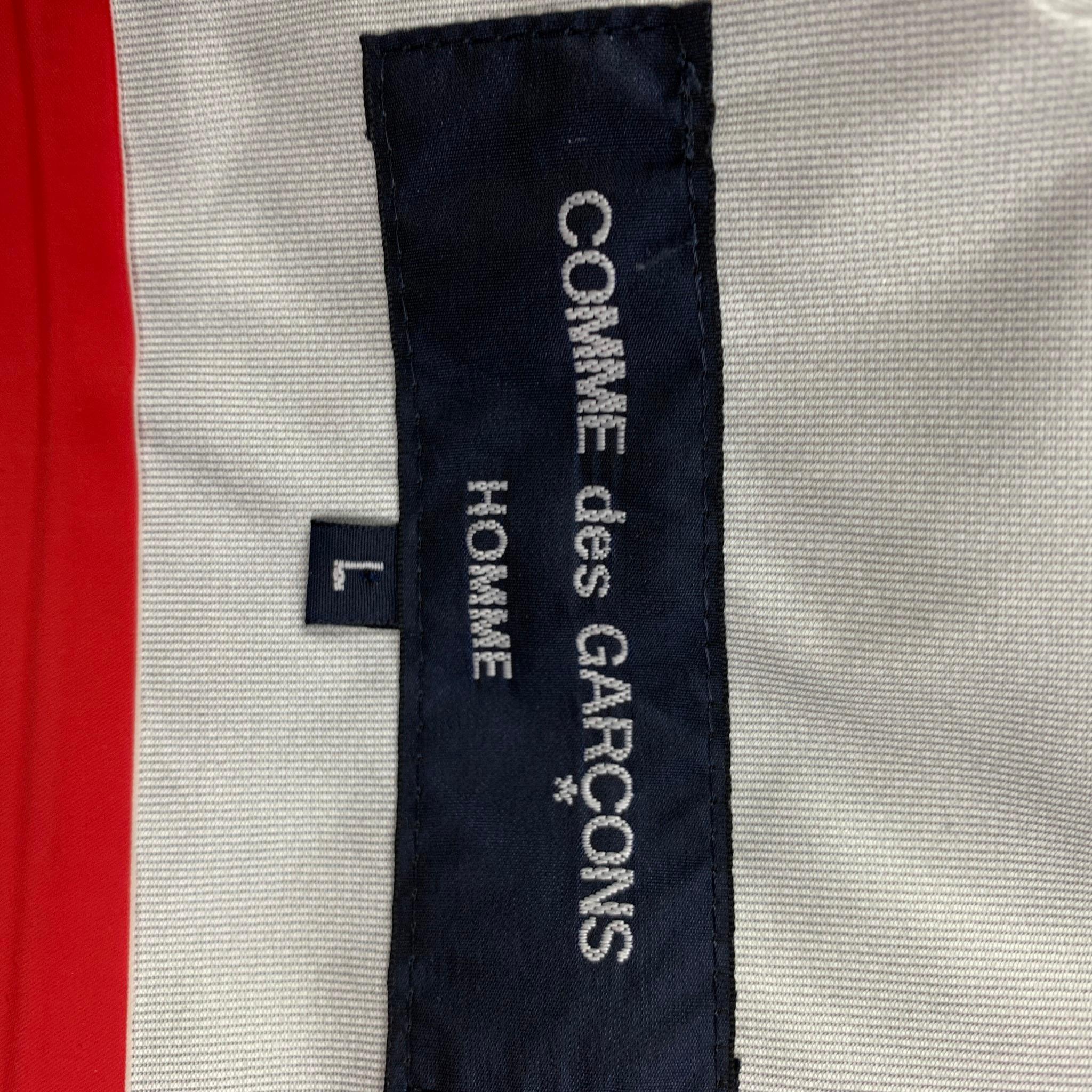 Men's COMME des GARCONS HOMME Size L Navy Red Color Block Nylon Jacket