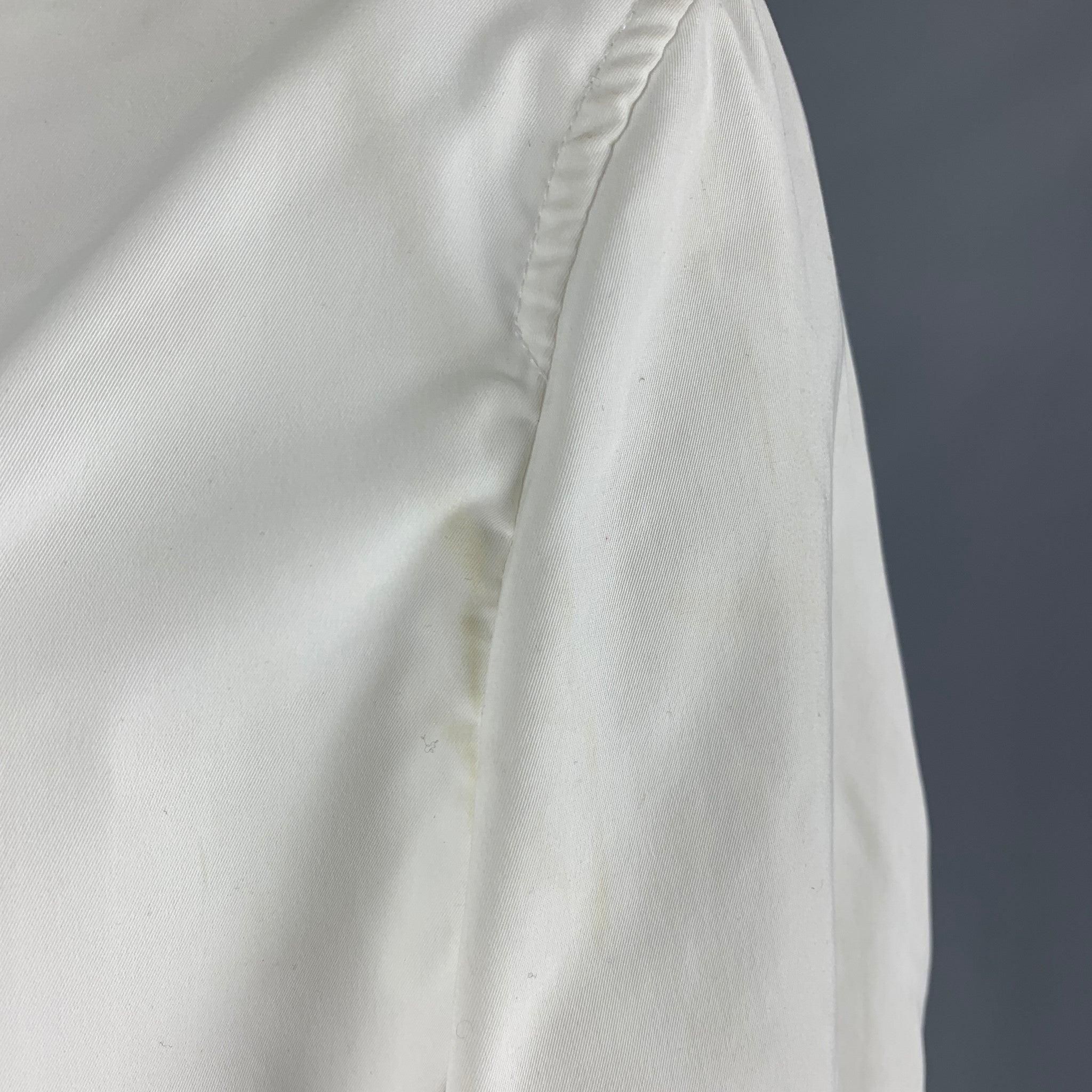 Men's COMME des GARCONS HOMME Size L Solid Polyester Parka Coat For Sale