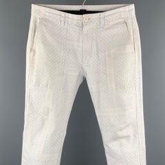 COMME des GARCONS HOMME Taglia S White e Blue Tessuto inverso Cotone 28 Pantaloni AD200