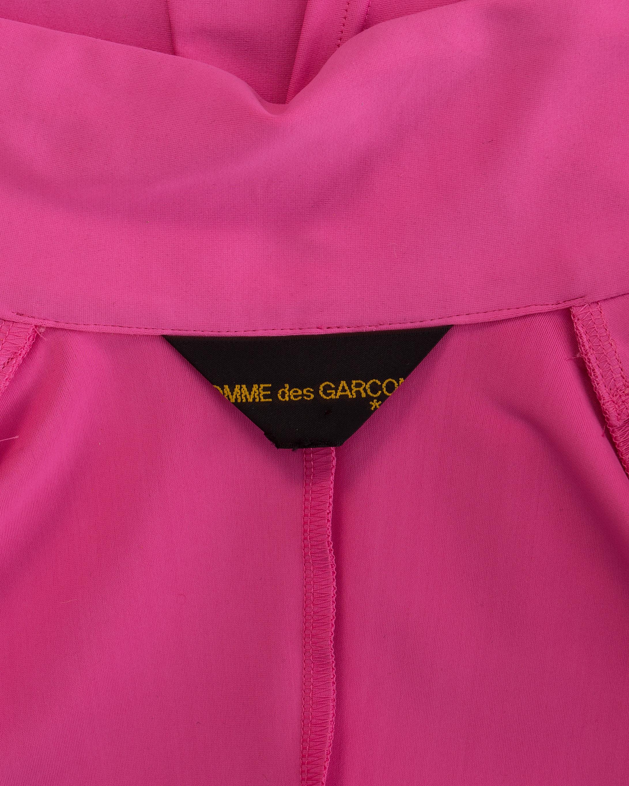 Comme des Garcons hot pink and black lycra jacket and harem pants set, fw 2007 1