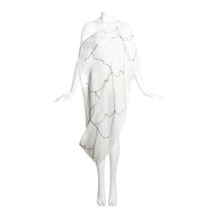 Comme des Garçons ivory muslin embroidered draped dress, ss 1984