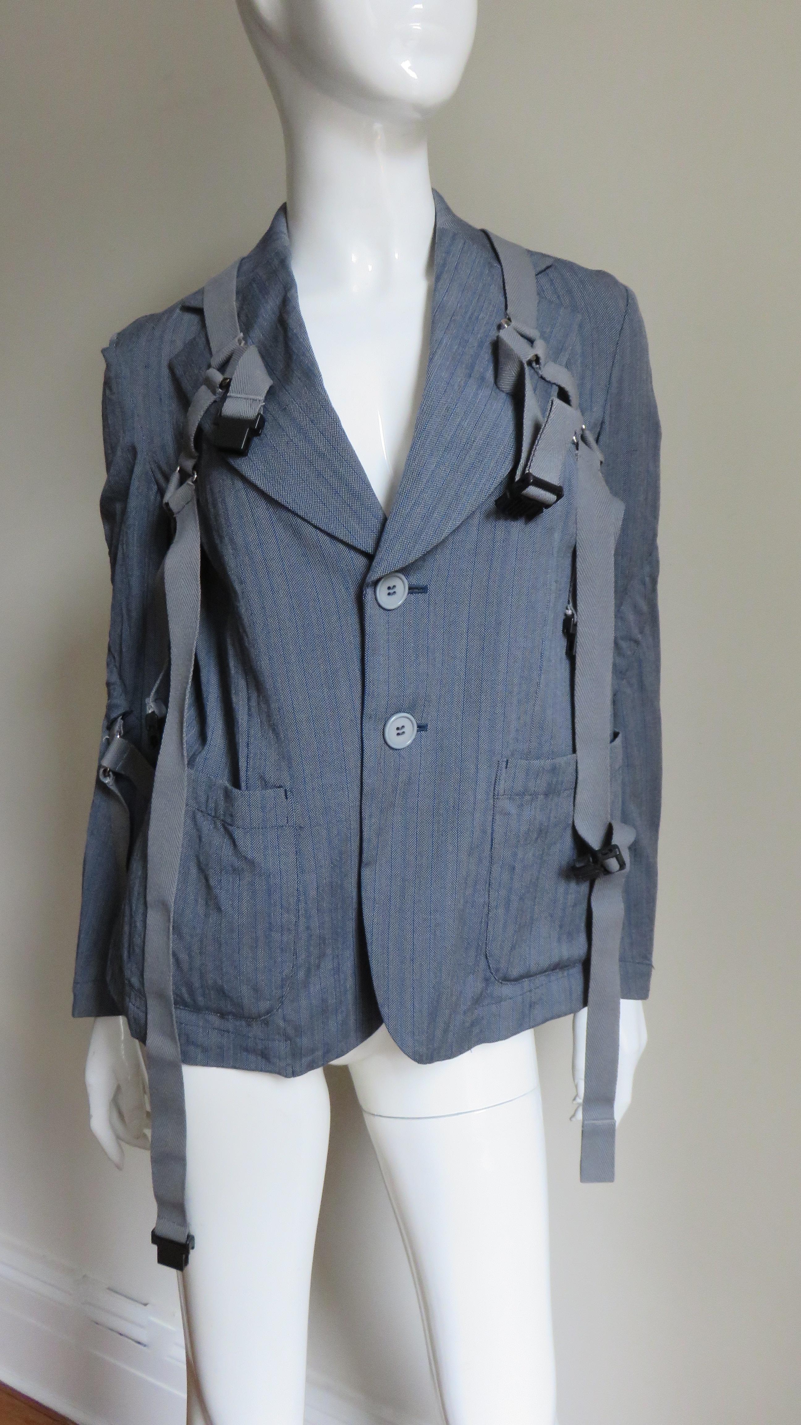 Gray Comme des Garcons Jacket with Straps AD 2002 For Sale