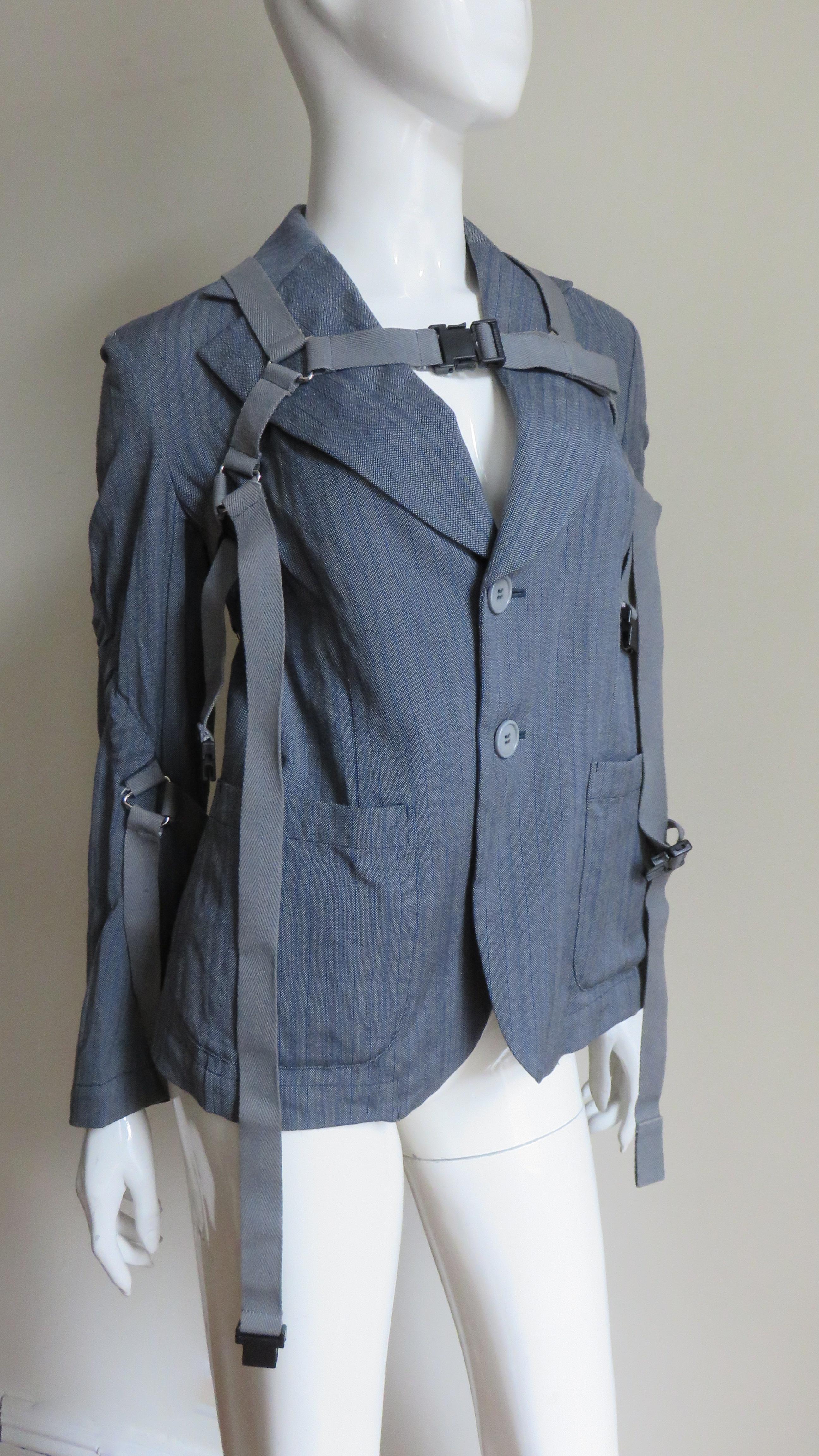 Women's Comme des Garcons Jacket with Straps AD 2002 For Sale