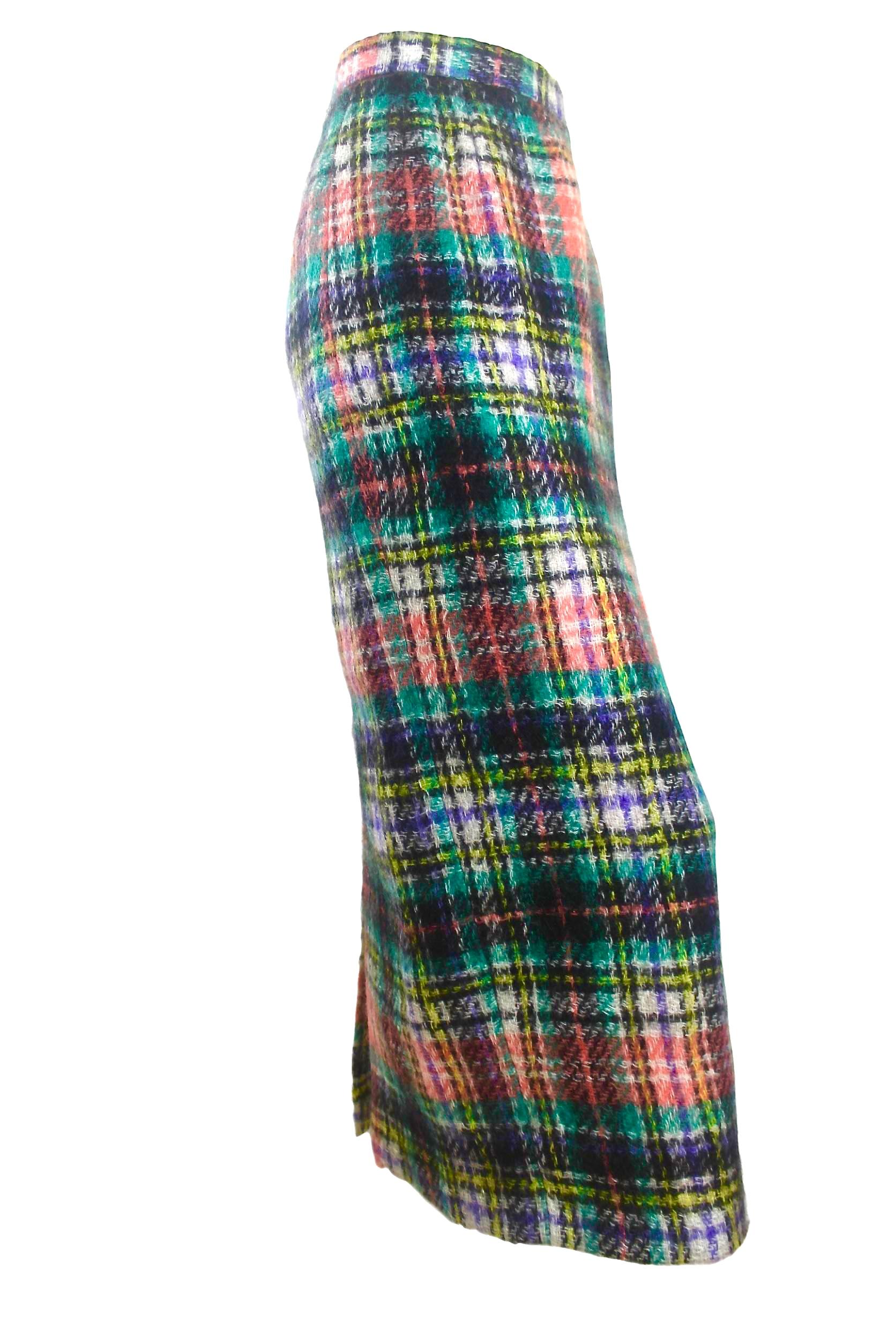 Comme des Garcons Junya Watanabe 1999 Collection Plaid Mohair Skirt In Excellent Condition For Sale In Bath, GB