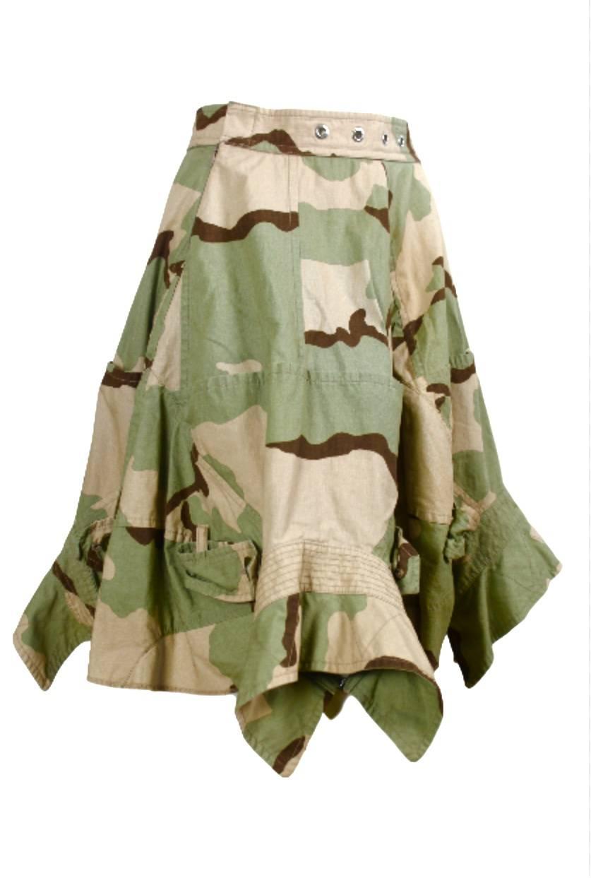Brown Comme des Garcons Junya Watanabe 2005 Collection Camouflage Jacket Back Skirt
