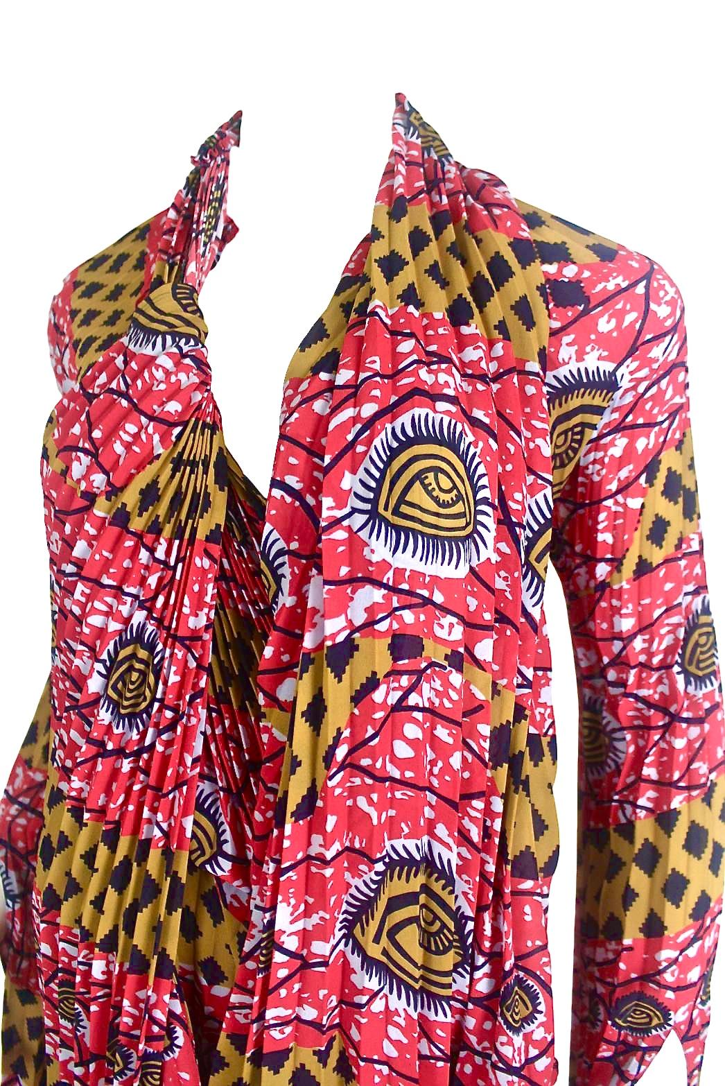 Comme des Garçons Junya Watanabe African Open Back Print Dress AD 2009 For Sale 8
