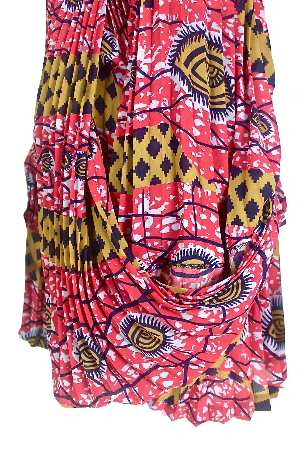 Comme des Garçons Junya Watanabe African Open Back Print Dress AD 2009 For Sale 9