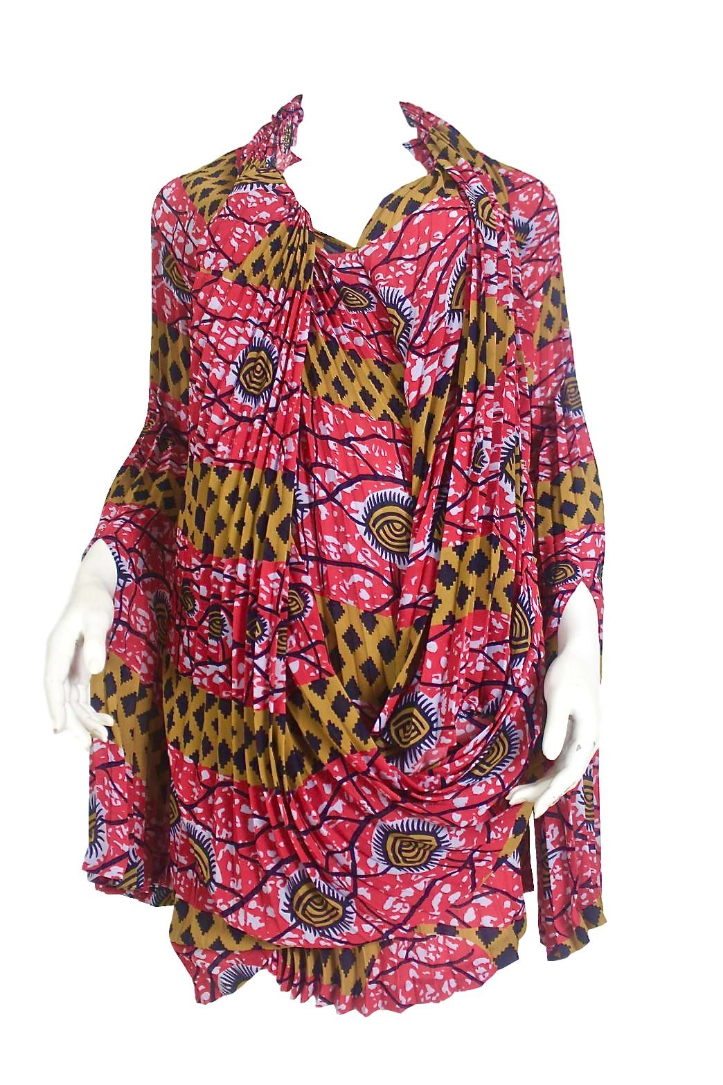 Comme des Garçons Junya Watanabe African Open Back Print Dress AD 2009 In Excellent Condition For Sale In Bath, GB
