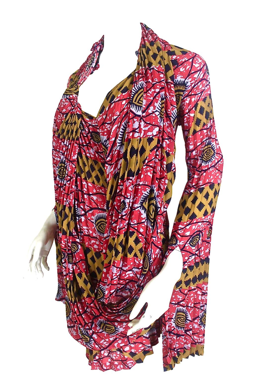 Comme des Garçons Junya Watanabe African Open Back Print Dress AD 2009 For Sale 1