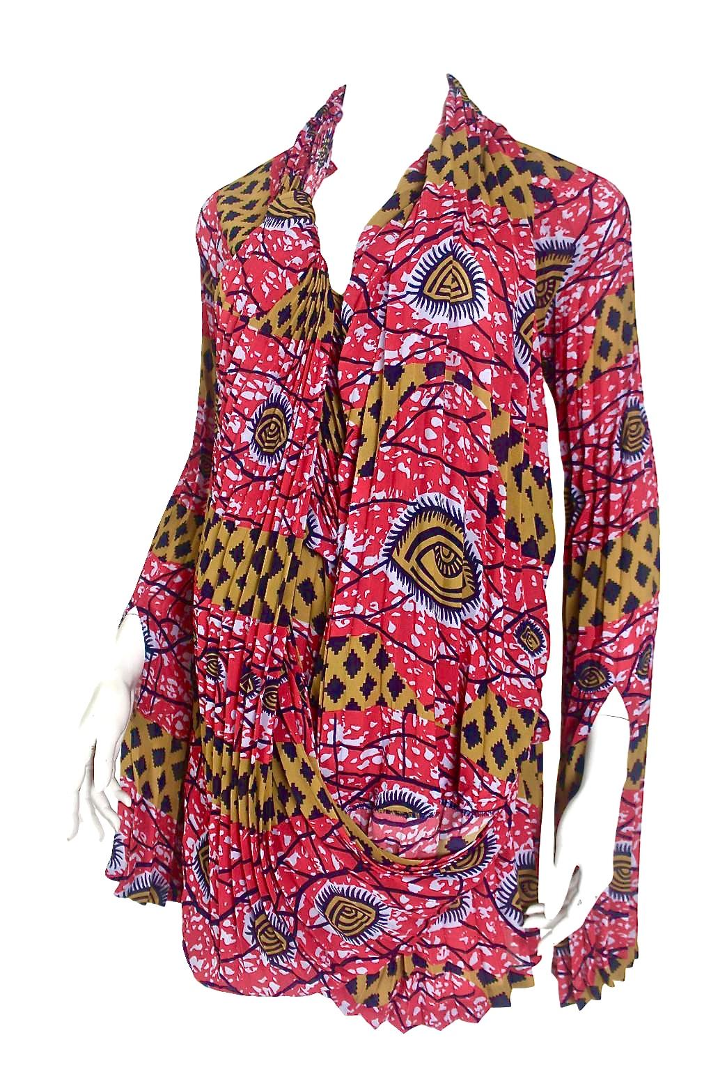 Comme des Garçons Junya Watanabe African Open Back Print Dress AD 2009 For Sale 4