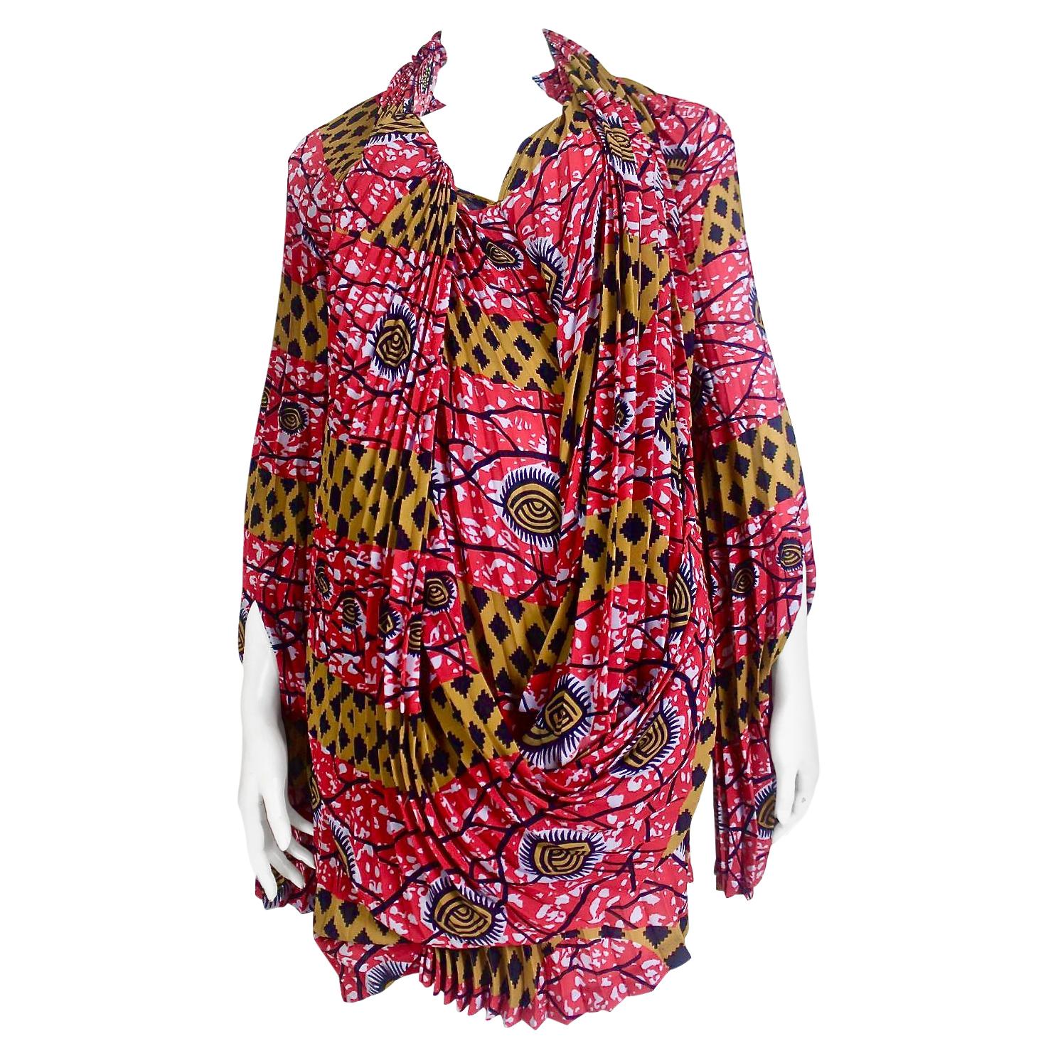 Comme des Garçons Junya Watanabe African Open Back Print Dress AD 2009 For Sale