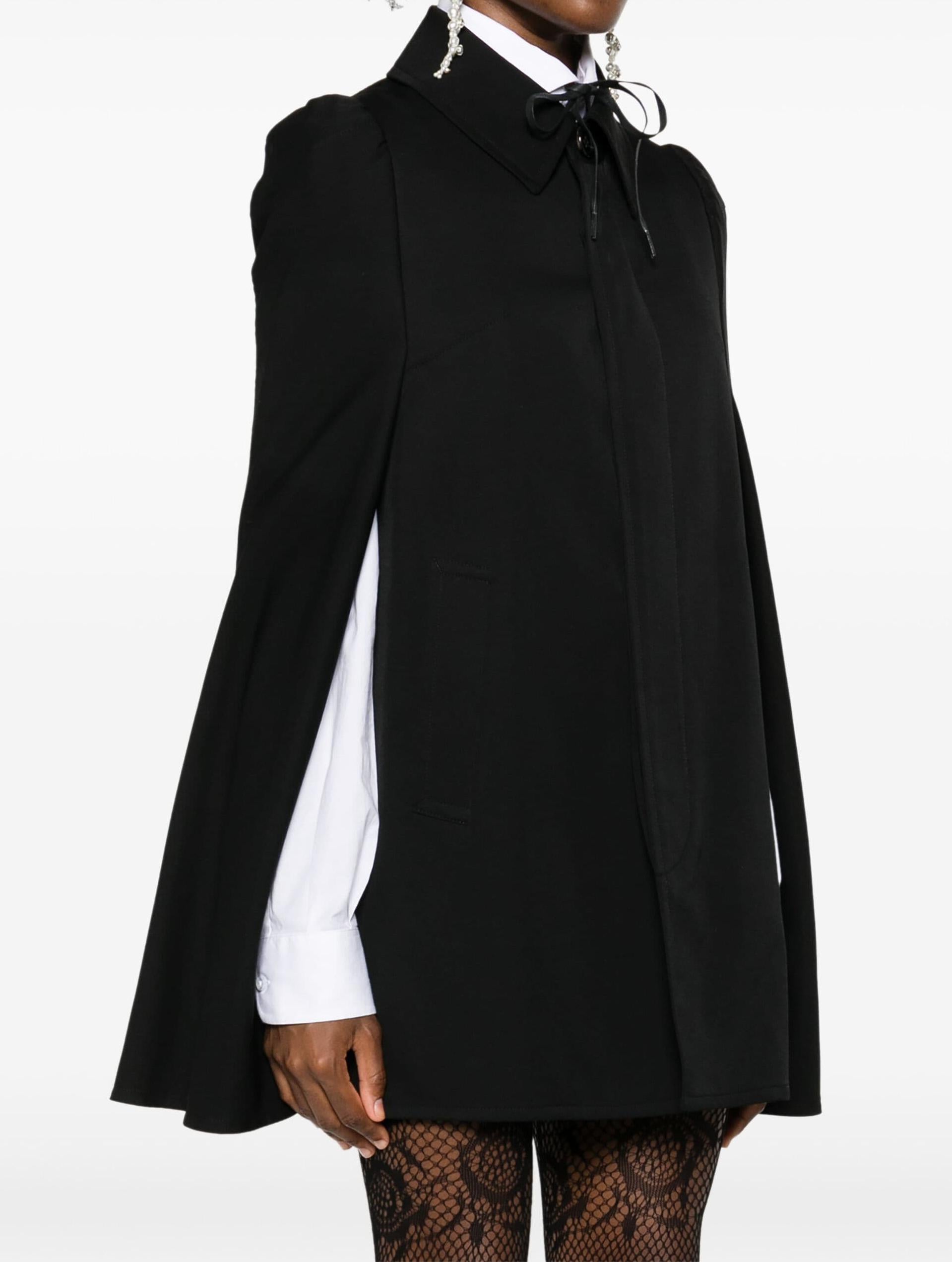 Comme des Garcons Junya Watanabe Black Wool Cape For Sale 1