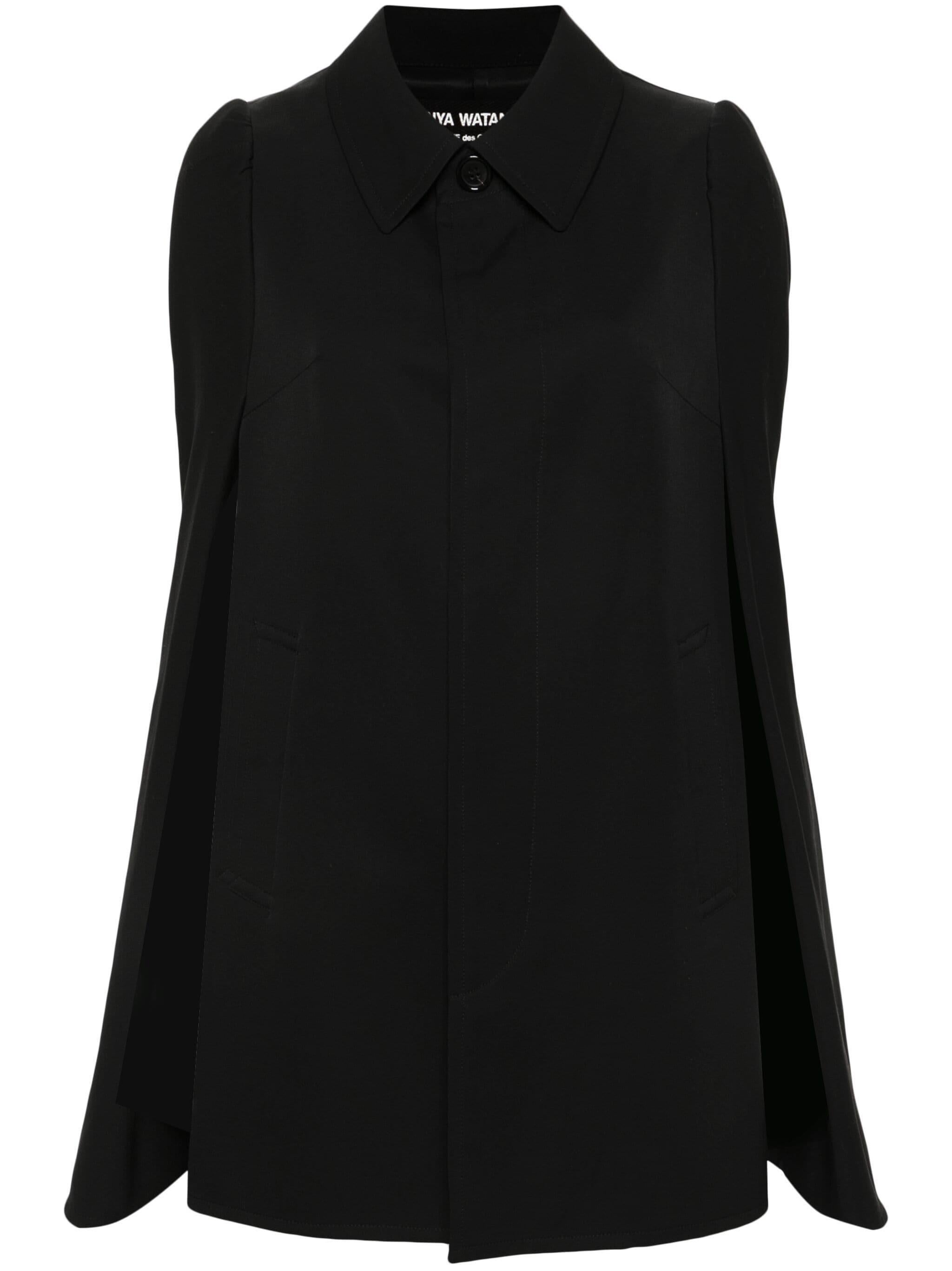Comme des Garcons Junya Watanabe Black Wool Cape For Sale 2