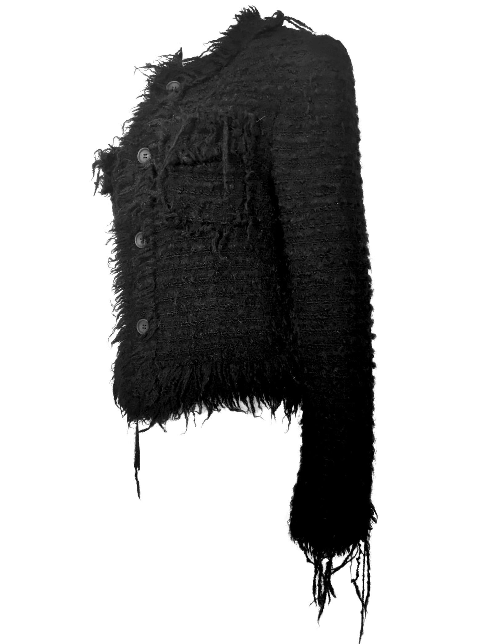 Comme des Garcons Junya Watanabe Cropped Chanel Style Fringed Jacket AD 2003 2