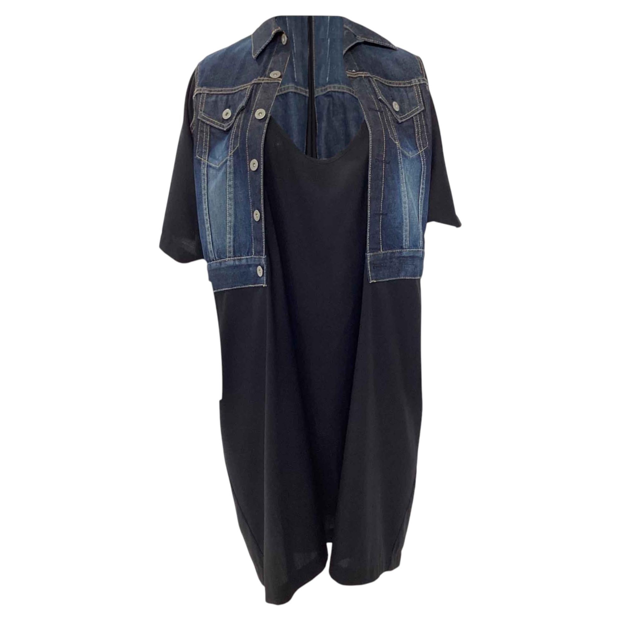 Comme des Garçons Junya Watanabe Jeans-Westenkleid aus schwarzer Wolle im Angebot