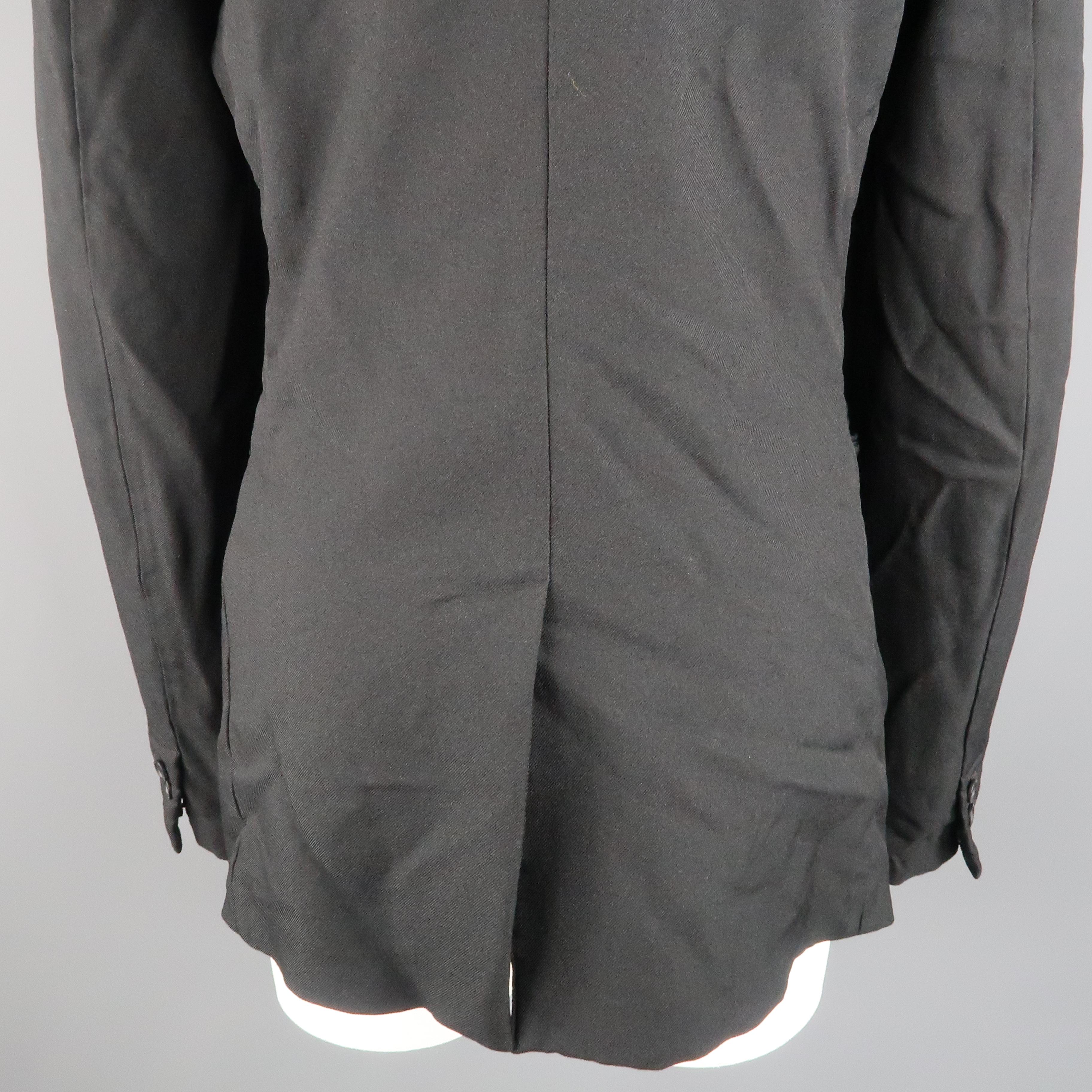 COMME des GARCONS L Black Wrinkle Polyester Belted Chest Jacket 6