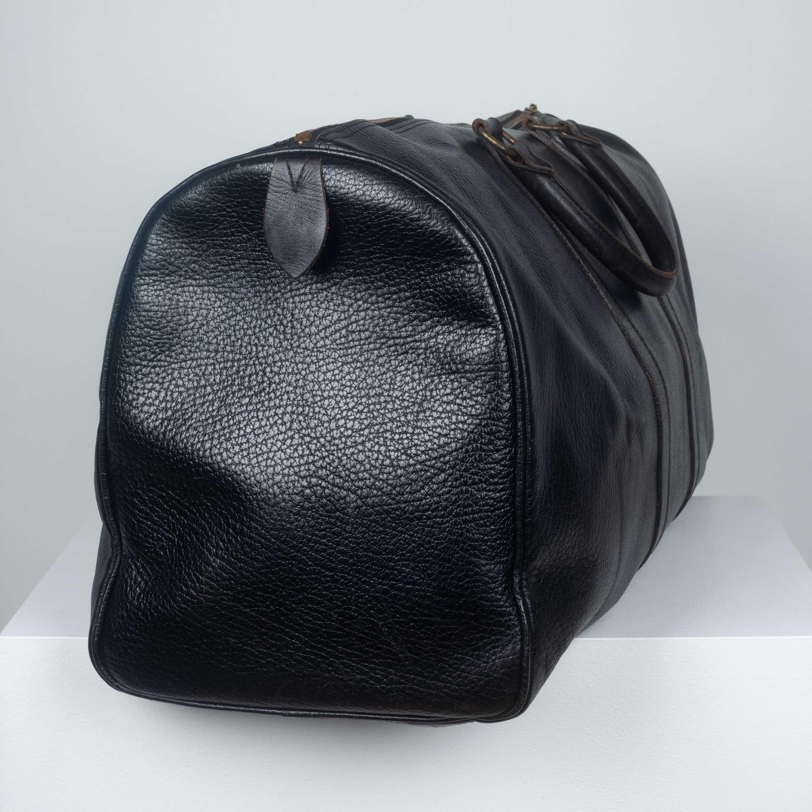 Comme des Garçons Large Black Leather Boston Bag 1