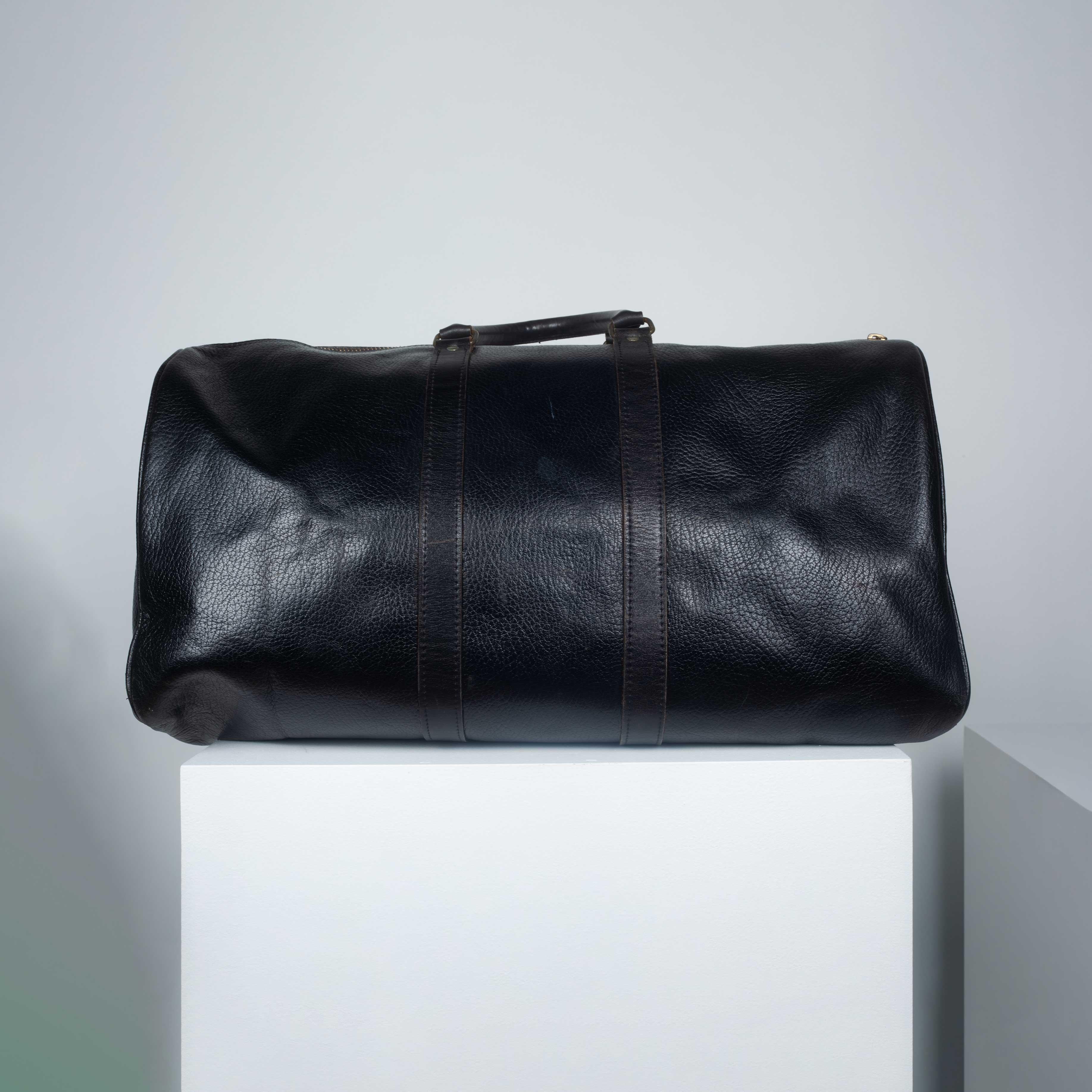 Comme des Garçons Large Black Leather Boston Bag 3