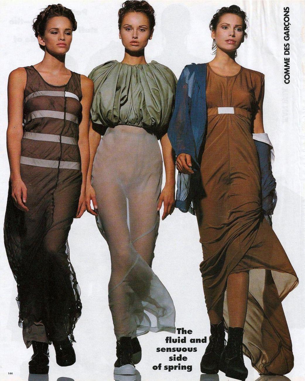 Women's Comme des Garçons Layered Bias-Cut Silk Dress with Elastic Detailing, SS 1994 For Sale