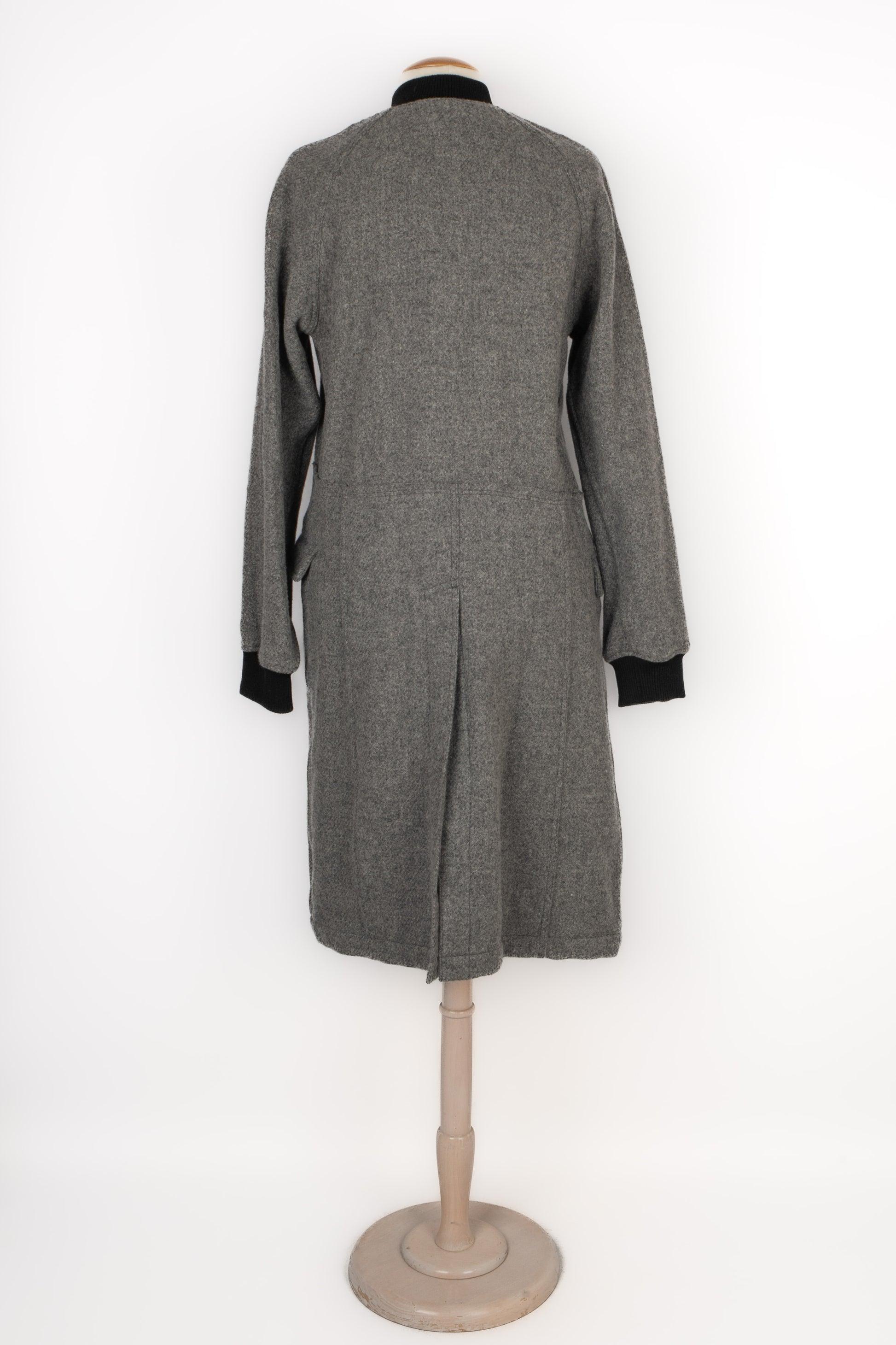 Grigio Comme Des Garçons Cappotto lungo in lana grigio in vendita