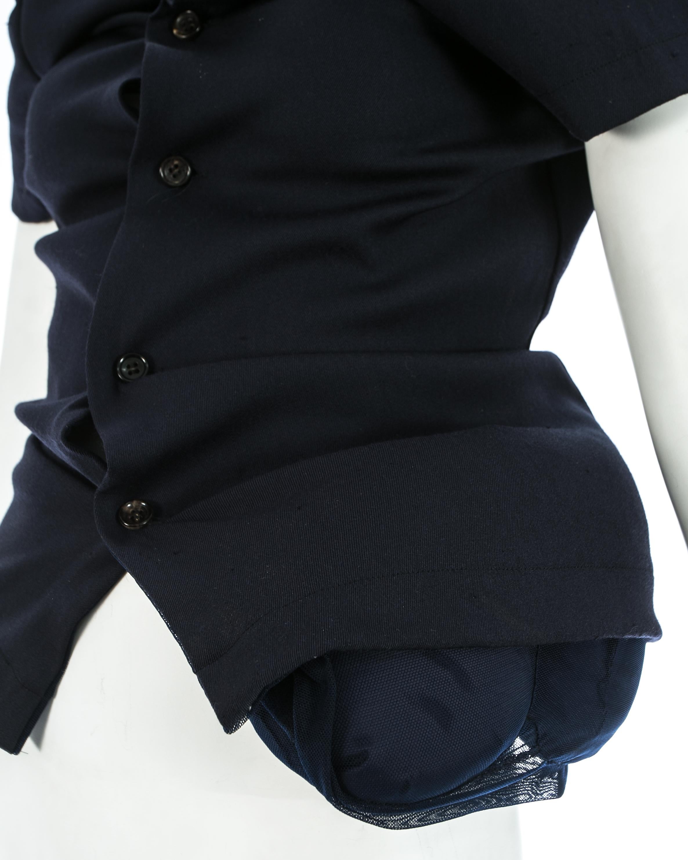 Comme des Garcons 'Lumps and Bumps' navy wool padded jacket, ss 1997 In Good Condition In London, London
