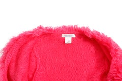 Comme des garçons, Mohair vest with safety pin in fluorescent pink