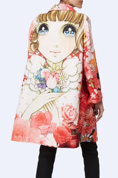 Comme Des Garcons Multicolor Twill Anime Girl Coat  NEW With Tags SZ M