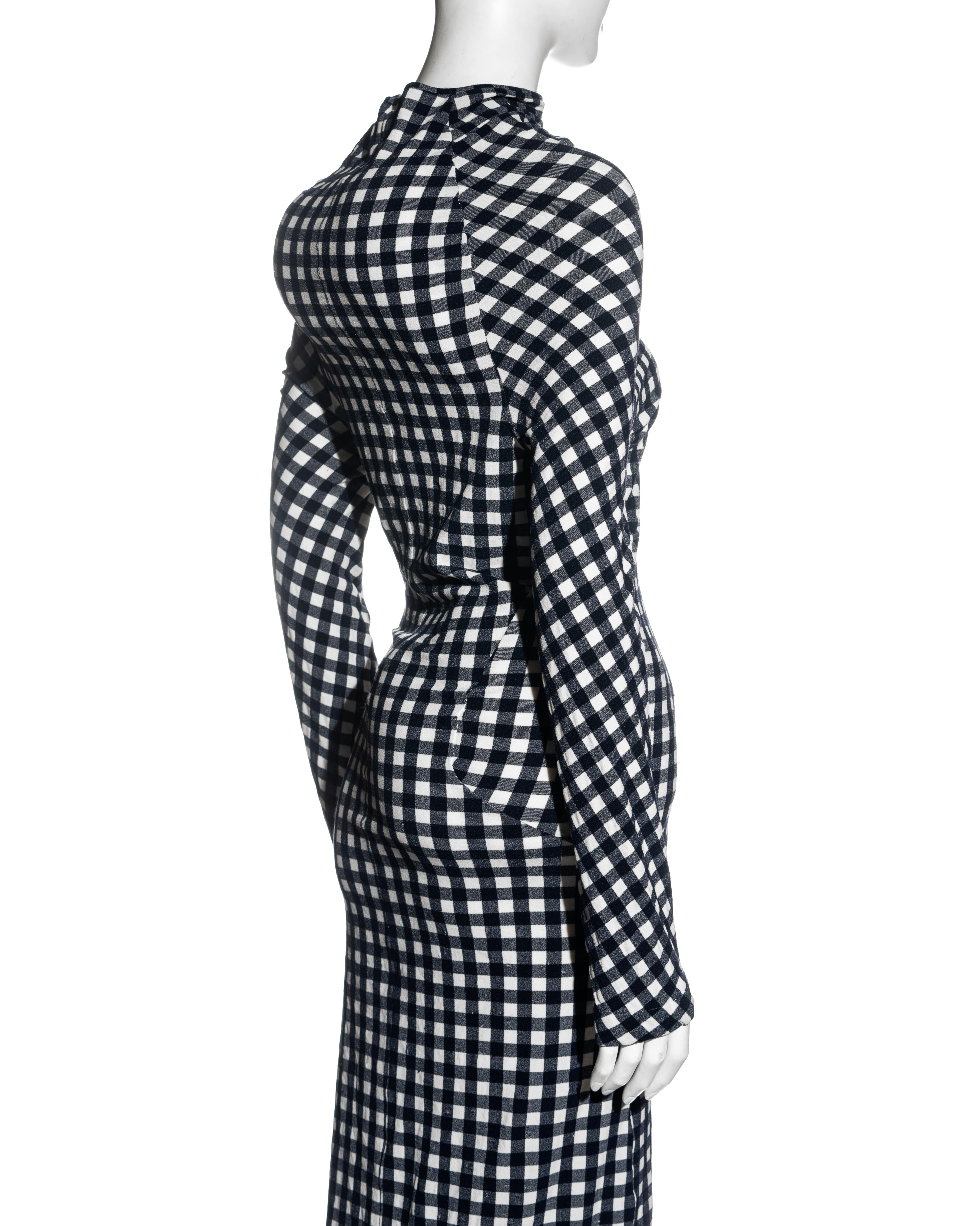 Comme des Garcons navy and white gingham 2-piece dress with pillows, ss 1997 5