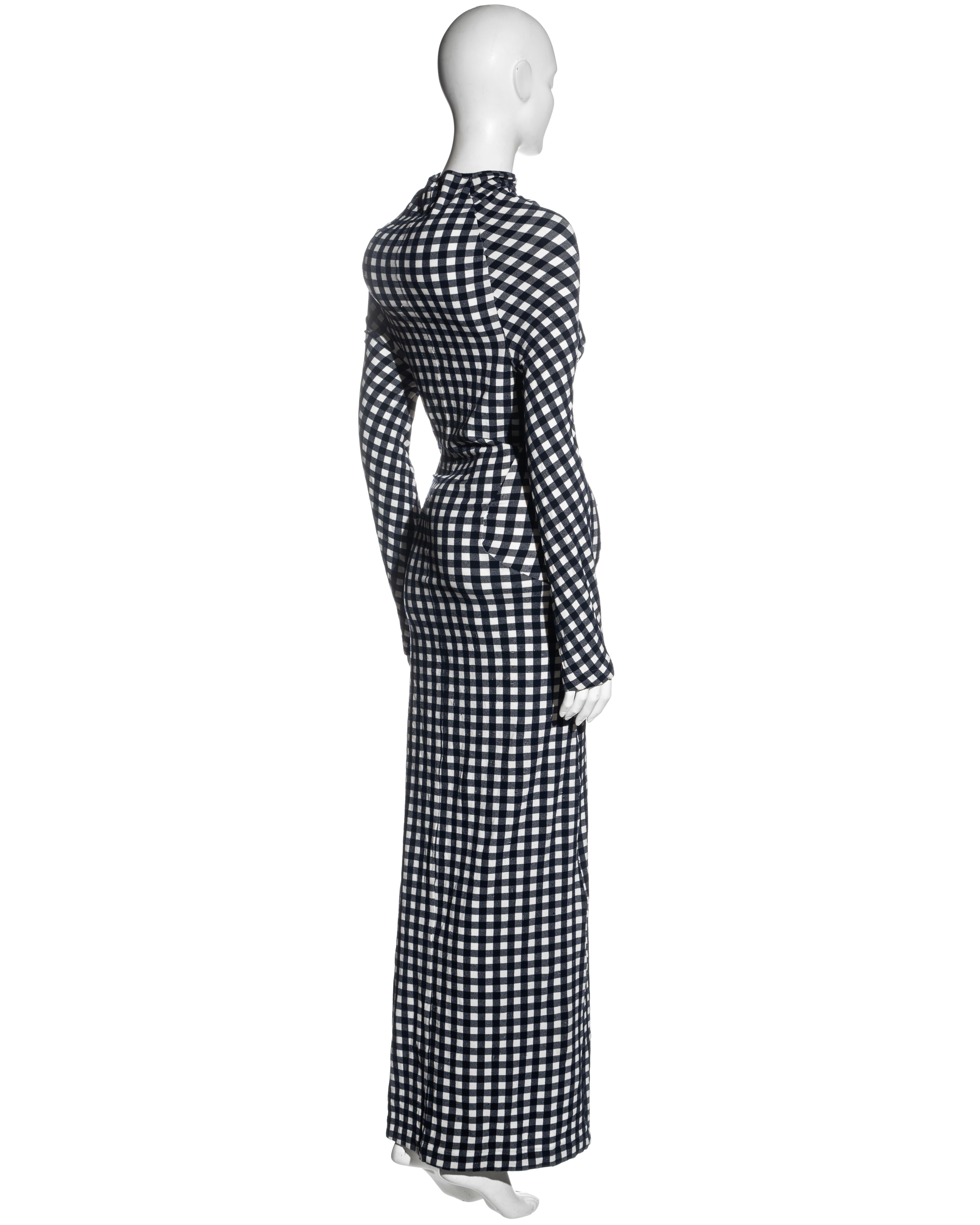 Comme des Garcons navy and white gingham 2-piece dress with pillows, ss 1997 9