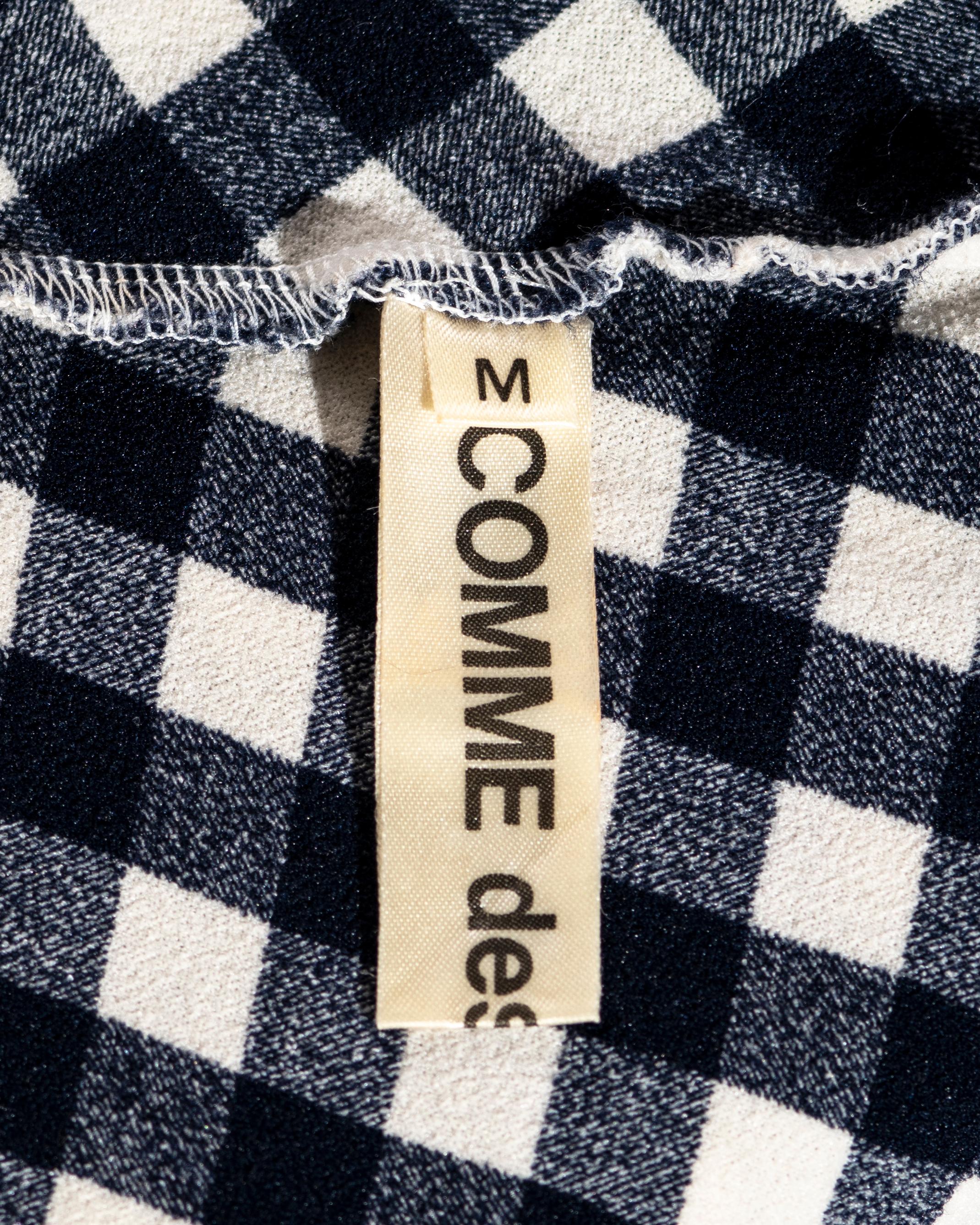 Comme des Garcons navy and white gingham 2-piece dress with pillows, ss 1997 13
