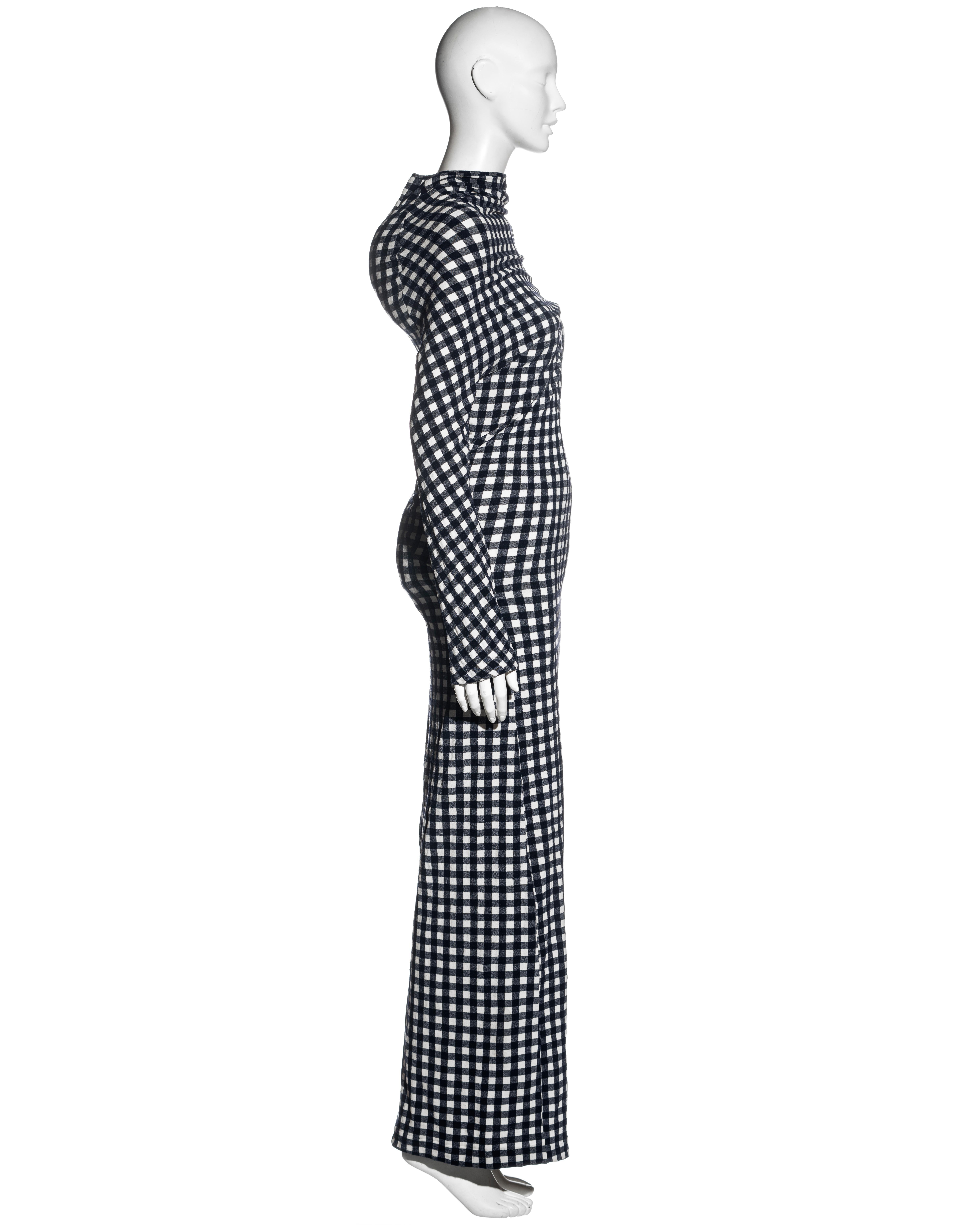 Comme des Garcons navy and white gingham 2-piece dress with pillows, ss 1997 3