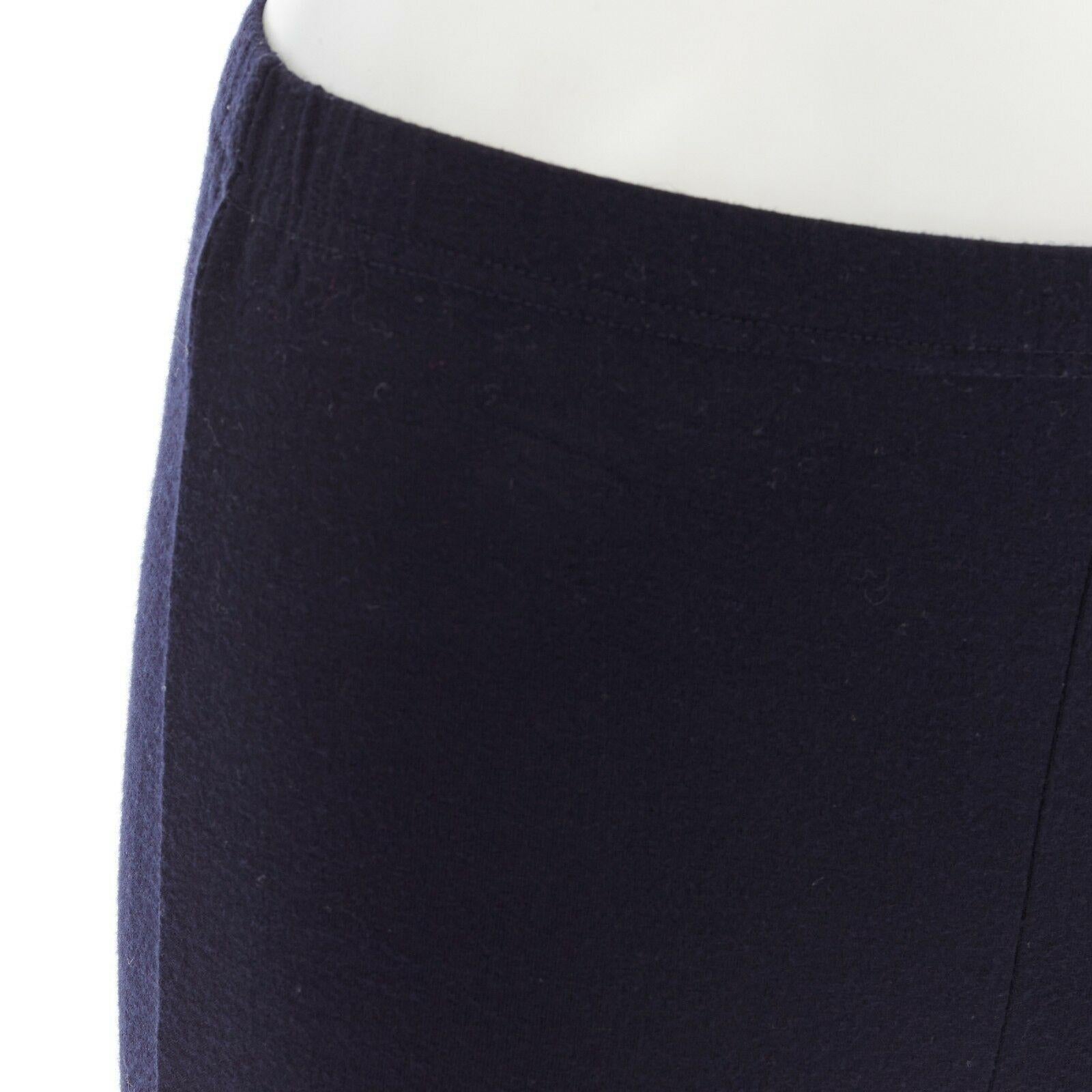 COMME DES GARCONS navy blue elastic waist stretch jersey pants 29
