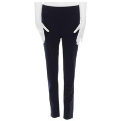 COMME DES GARCONS navy blue elastic waist stretch jersey pants 29"