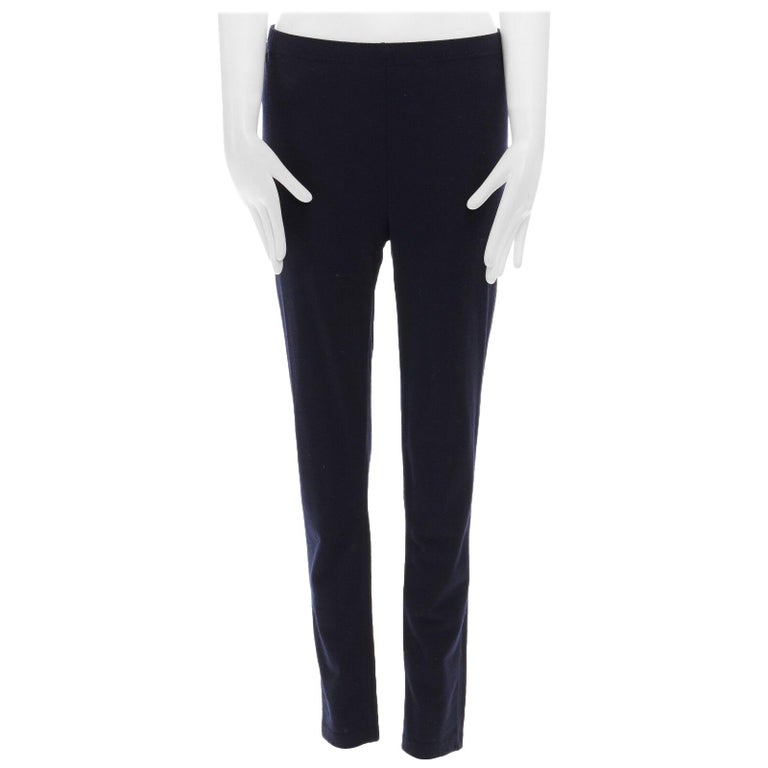 COMME DES GARCONS navy blue elastic waist stretch jersey pants 29